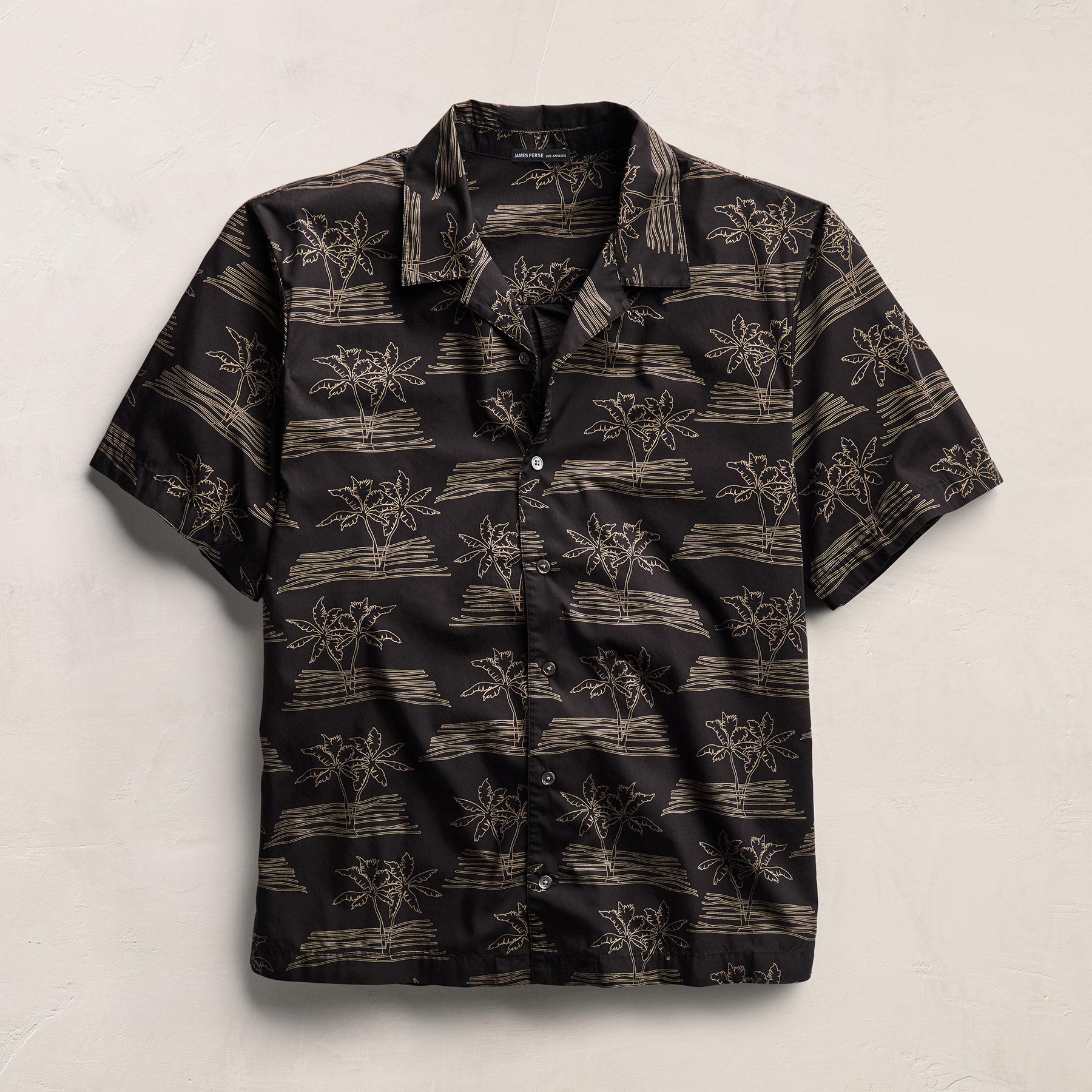 Palm Printed Shirt - Black/Light Olive Pigment