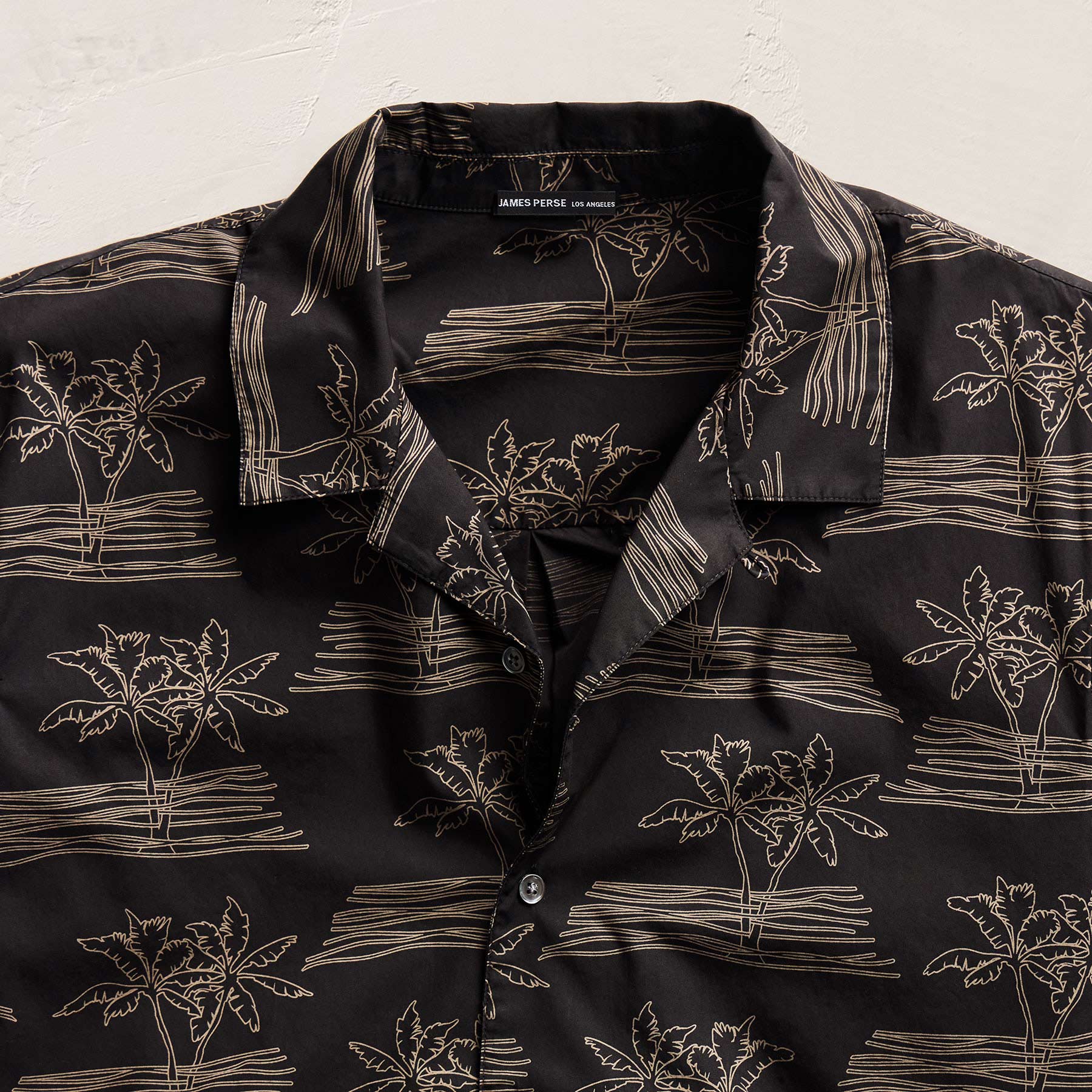 Palm Printed Shirt - Black/Light Olive Pigment