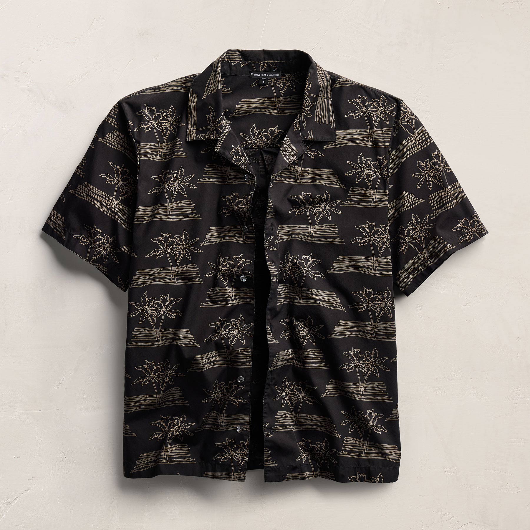 Palm Printed Shirt - Black/Light Olive Pigment