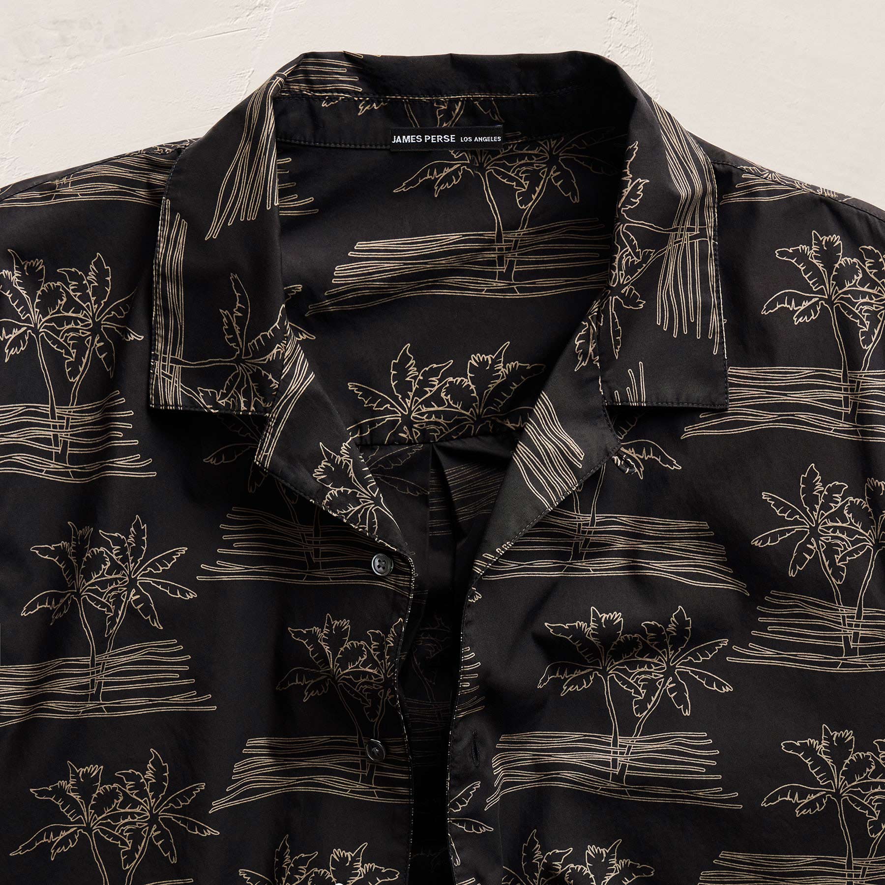 Palm Printed Shirt - Black/Light Olive Pigment