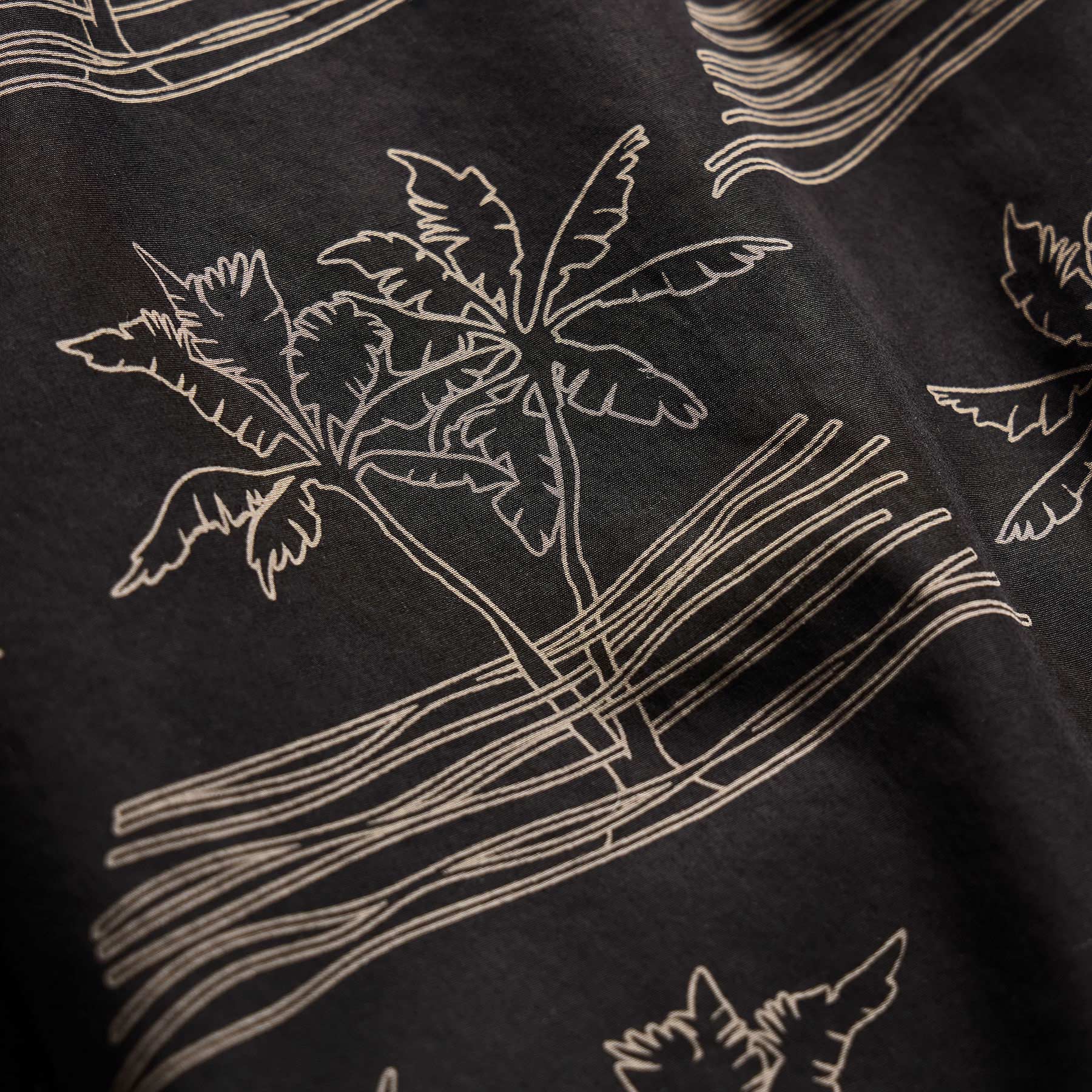 Palm Printed Shirt - Black/Light Olive Pigment