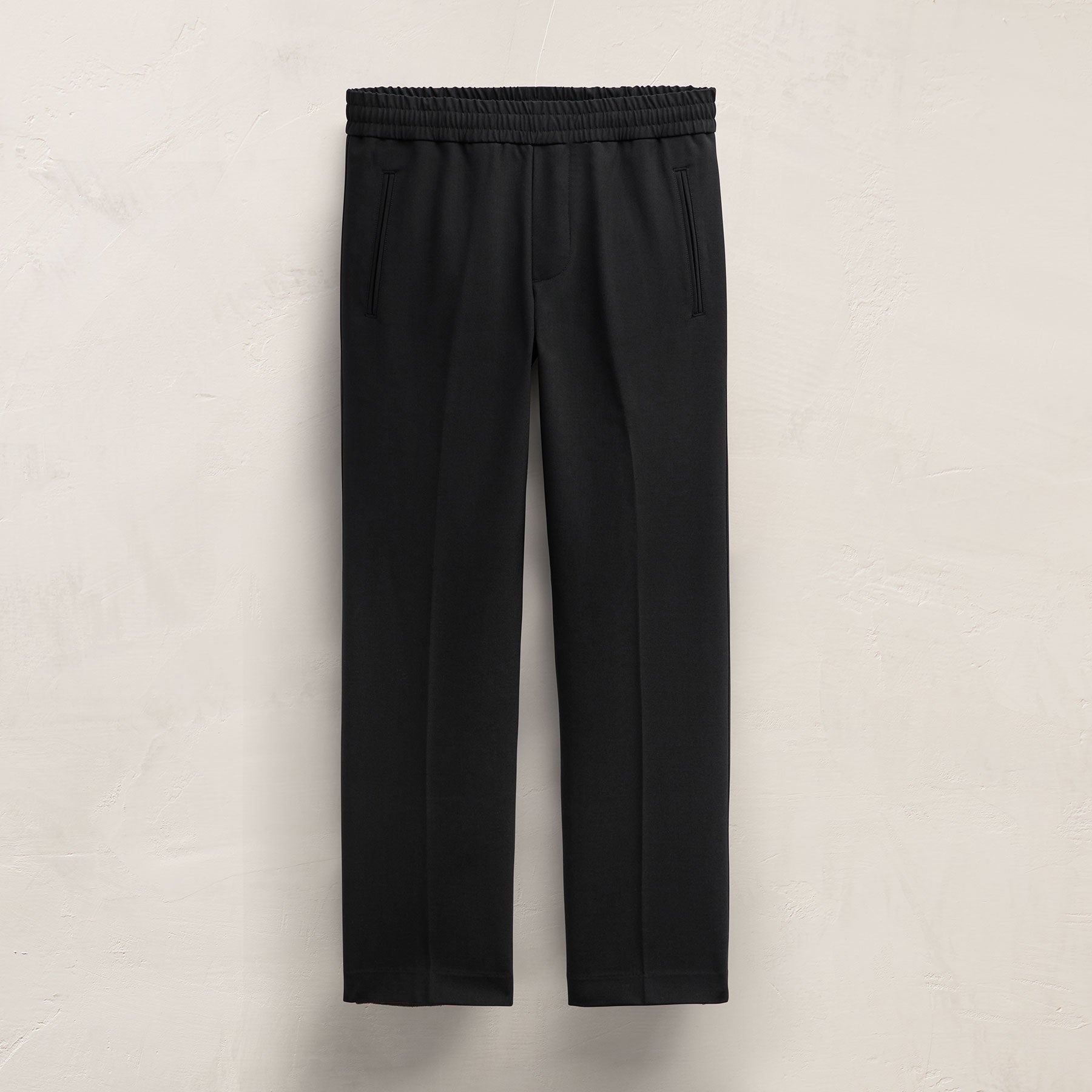 Wool Stretch Pull On Trouser - Black