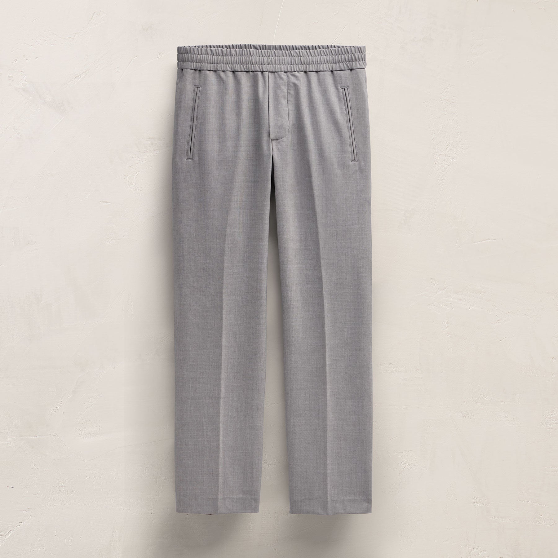 Wool Stretch Pull On Trouser - Heather Grey
