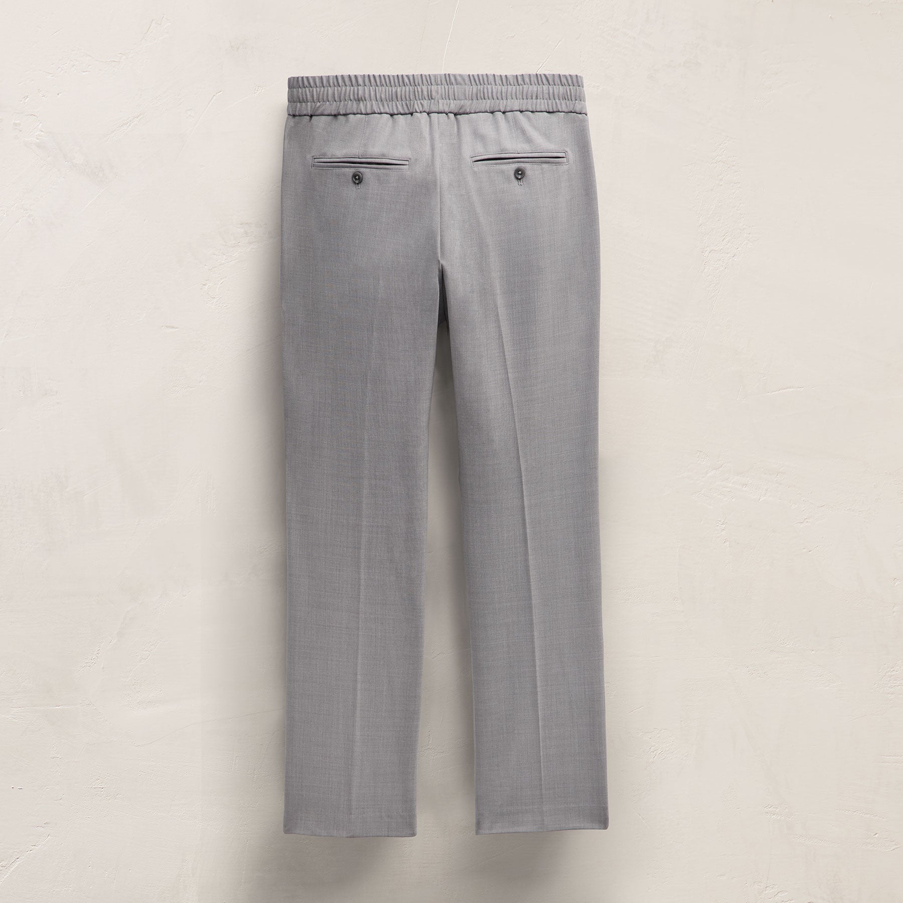 Wool Stretch Pull On Trouser - Heather Grey