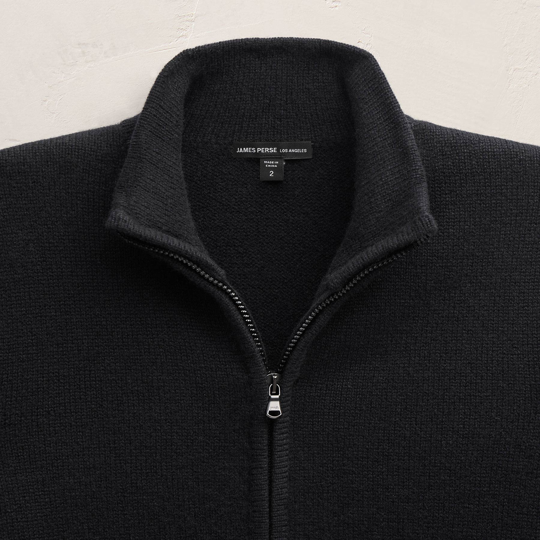 Recycled Cashmere Full Zip Sweater - Black