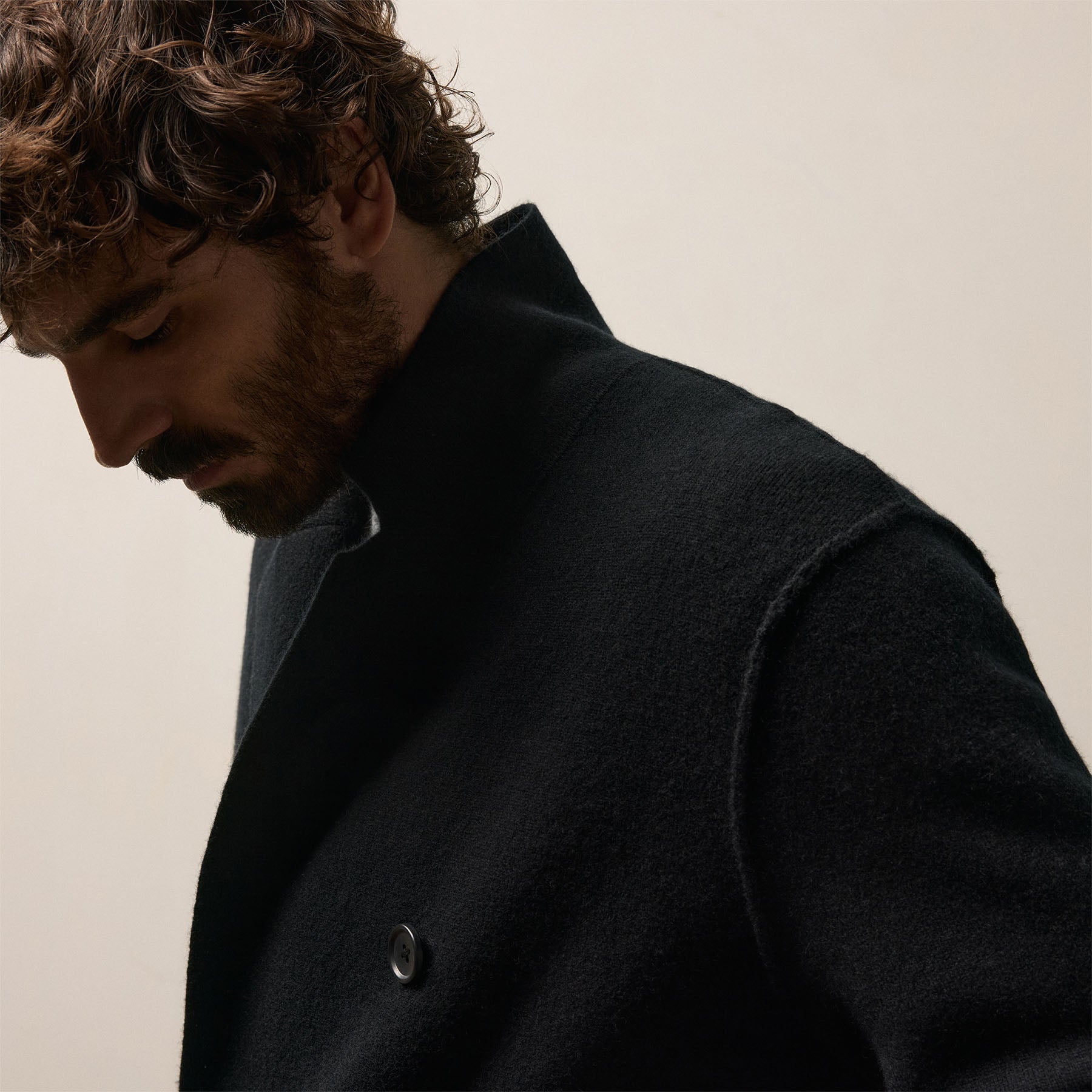Double Breasted Cashmere Blazer - Black