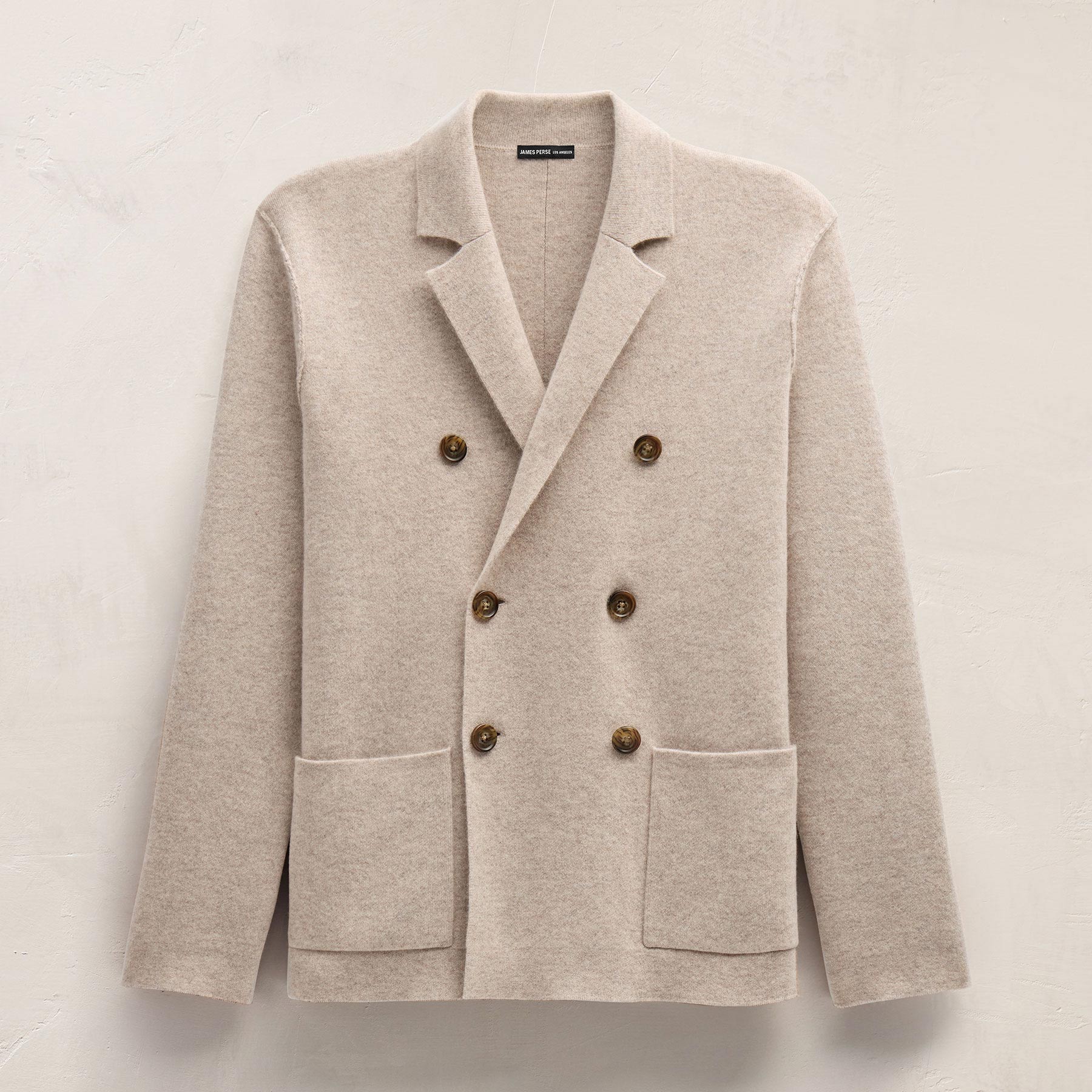 Double Breasted Cashmere Blazer - Stone