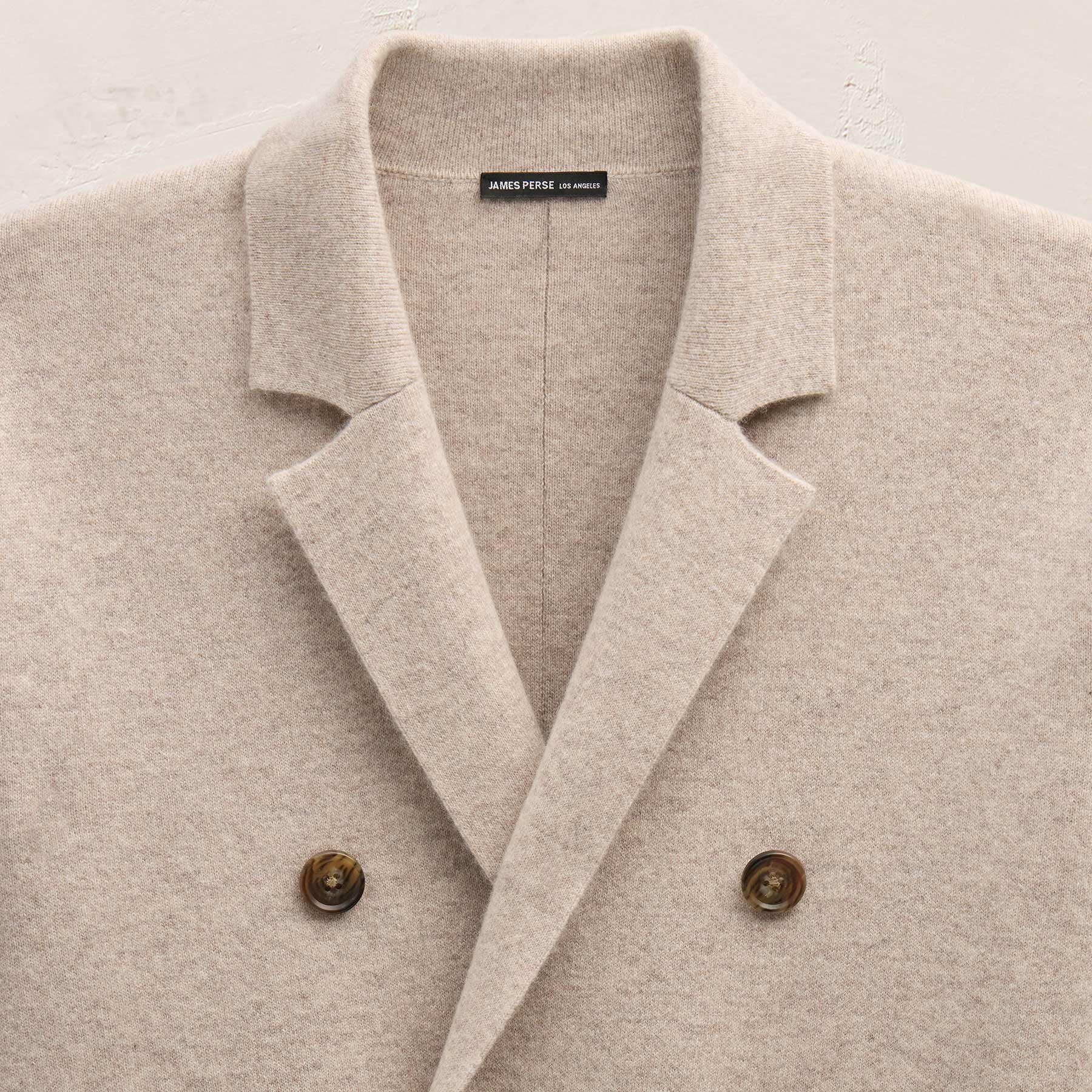 Double Breasted Cashmere Blazer - Stone