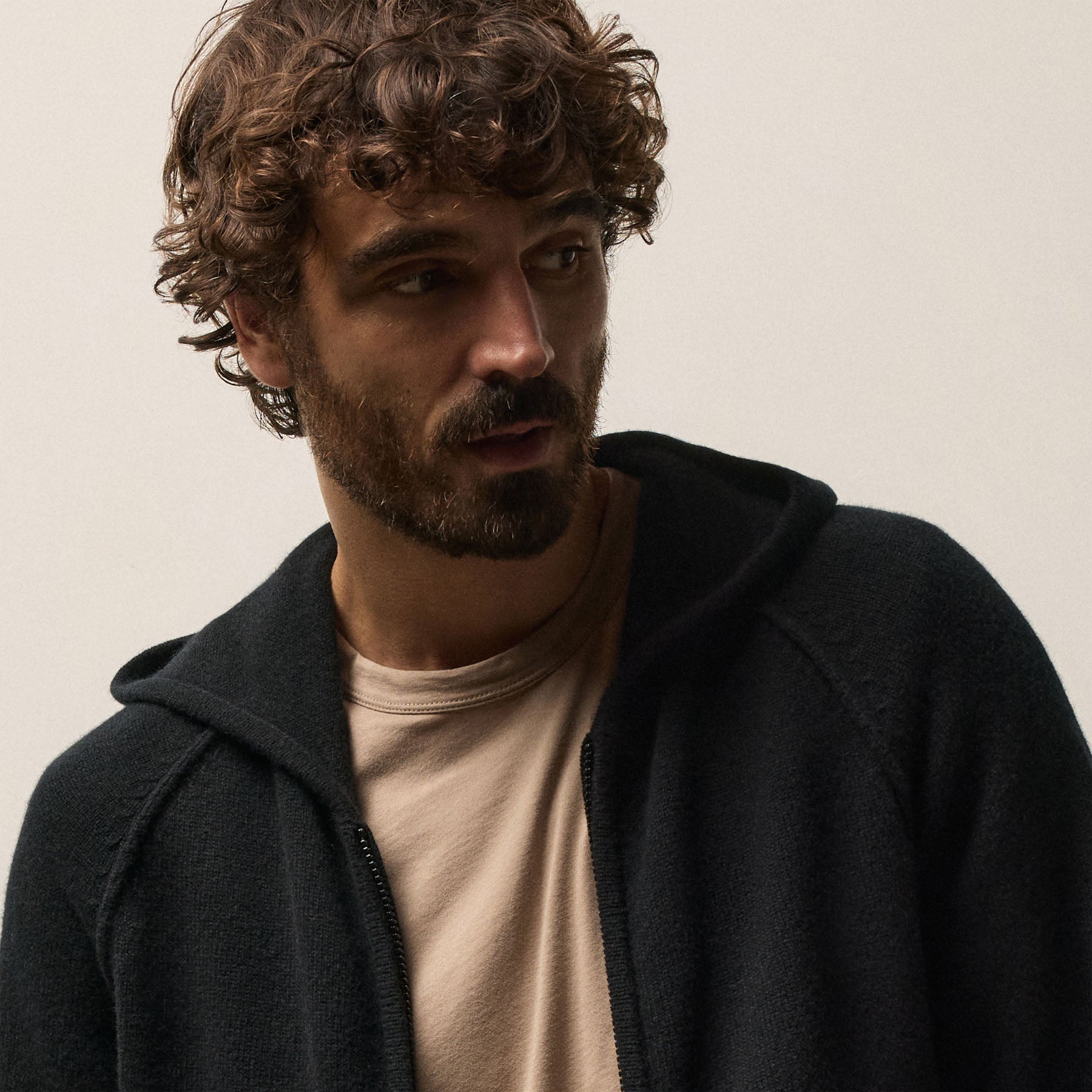 Recycled Cashmere Track Jacket - Black