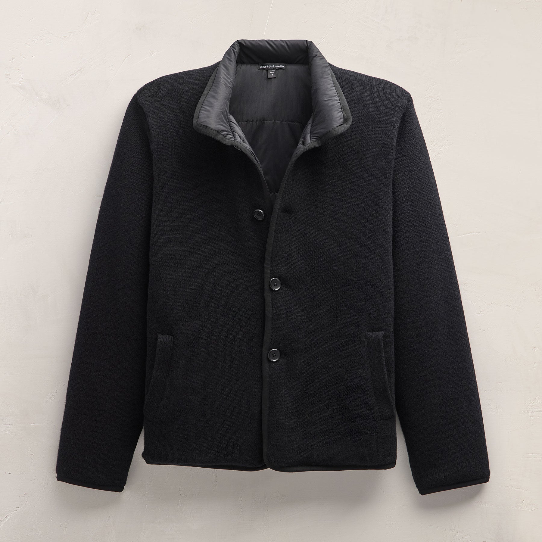 Recycled Cashmere Car Coat - Black/Black