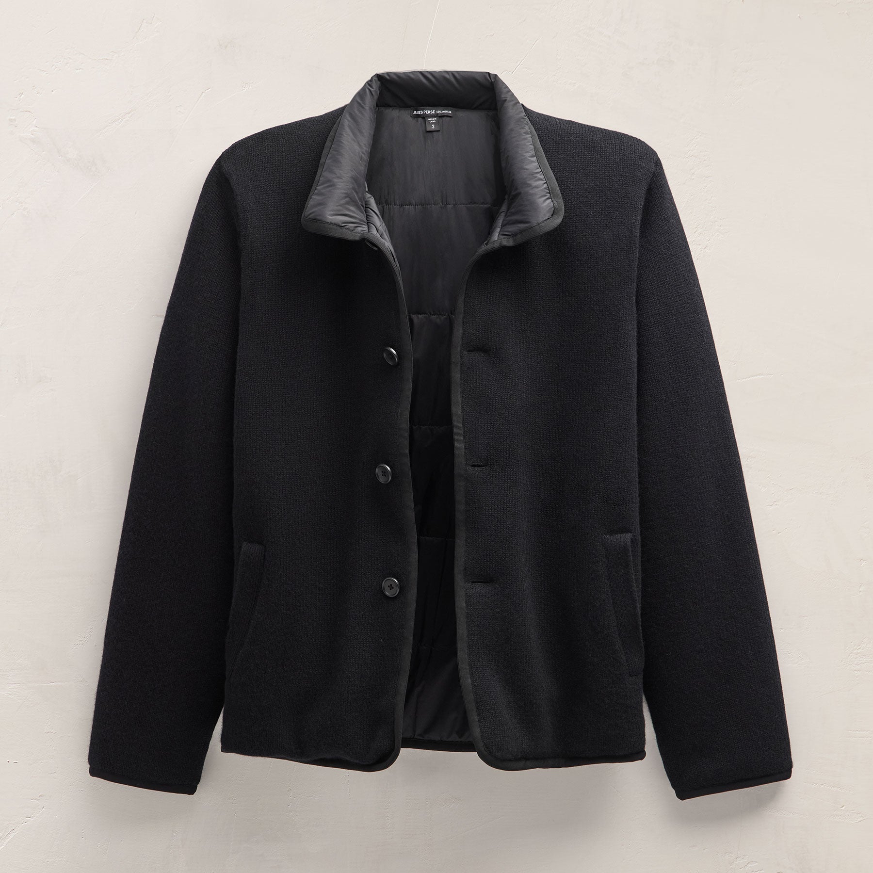 Recycled Cashmere Car Coat - Black/Black