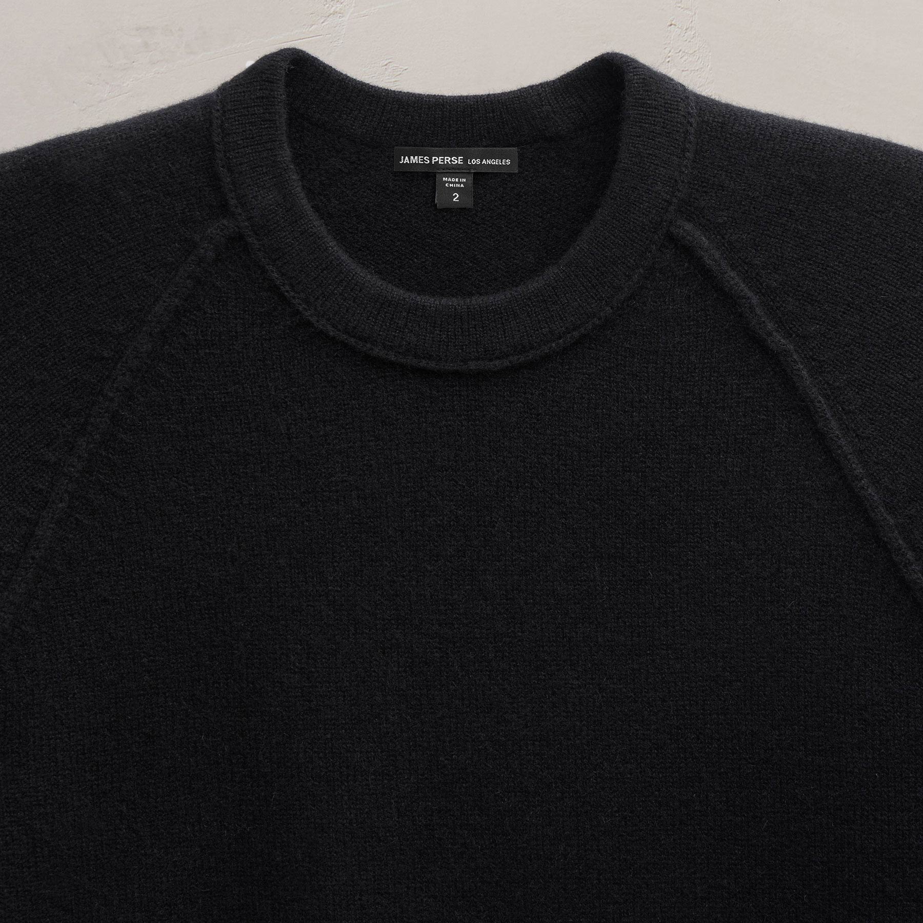 Recycled Cashmere Crew Sweater - Black