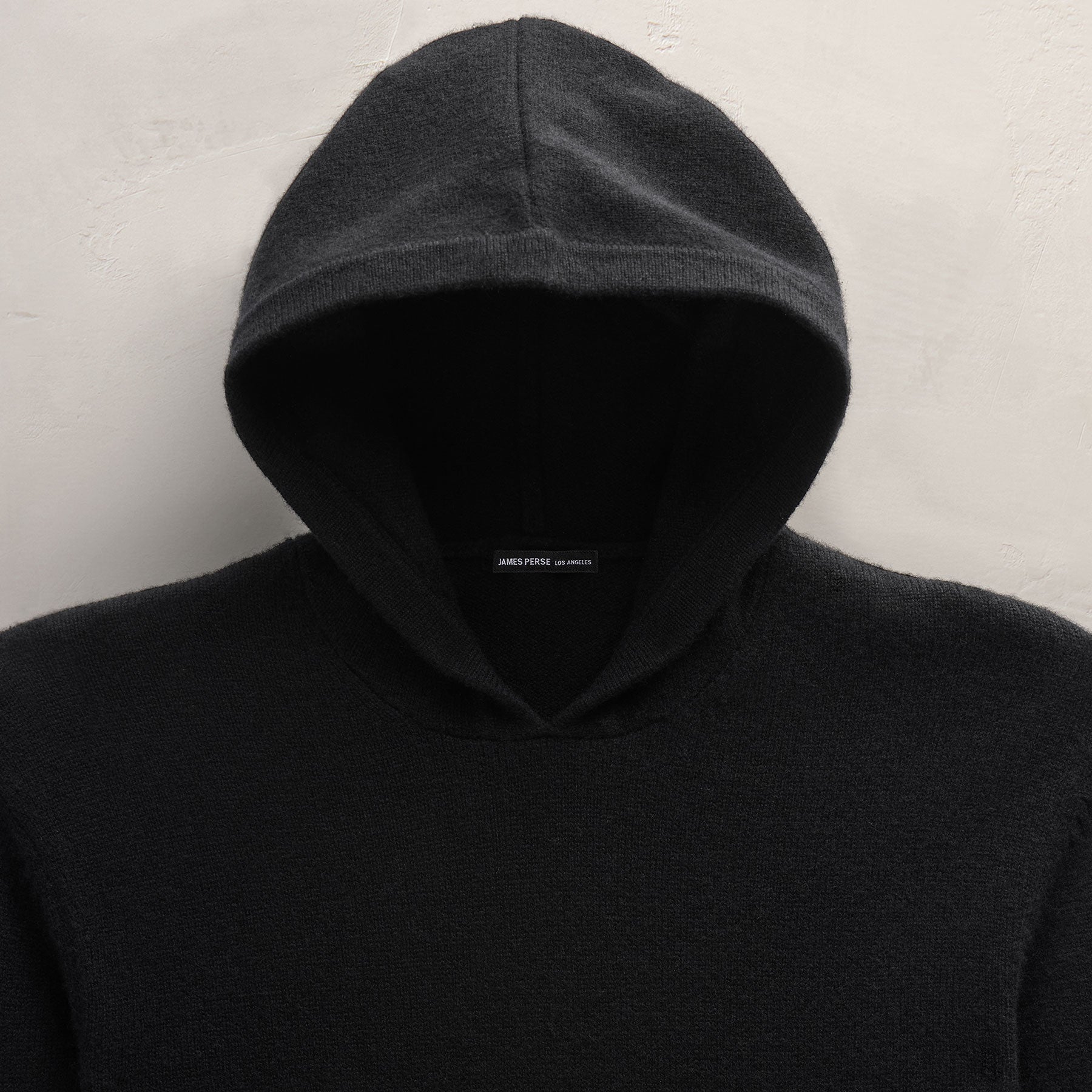 Recycled Cashmere Hooded Pullover - Black