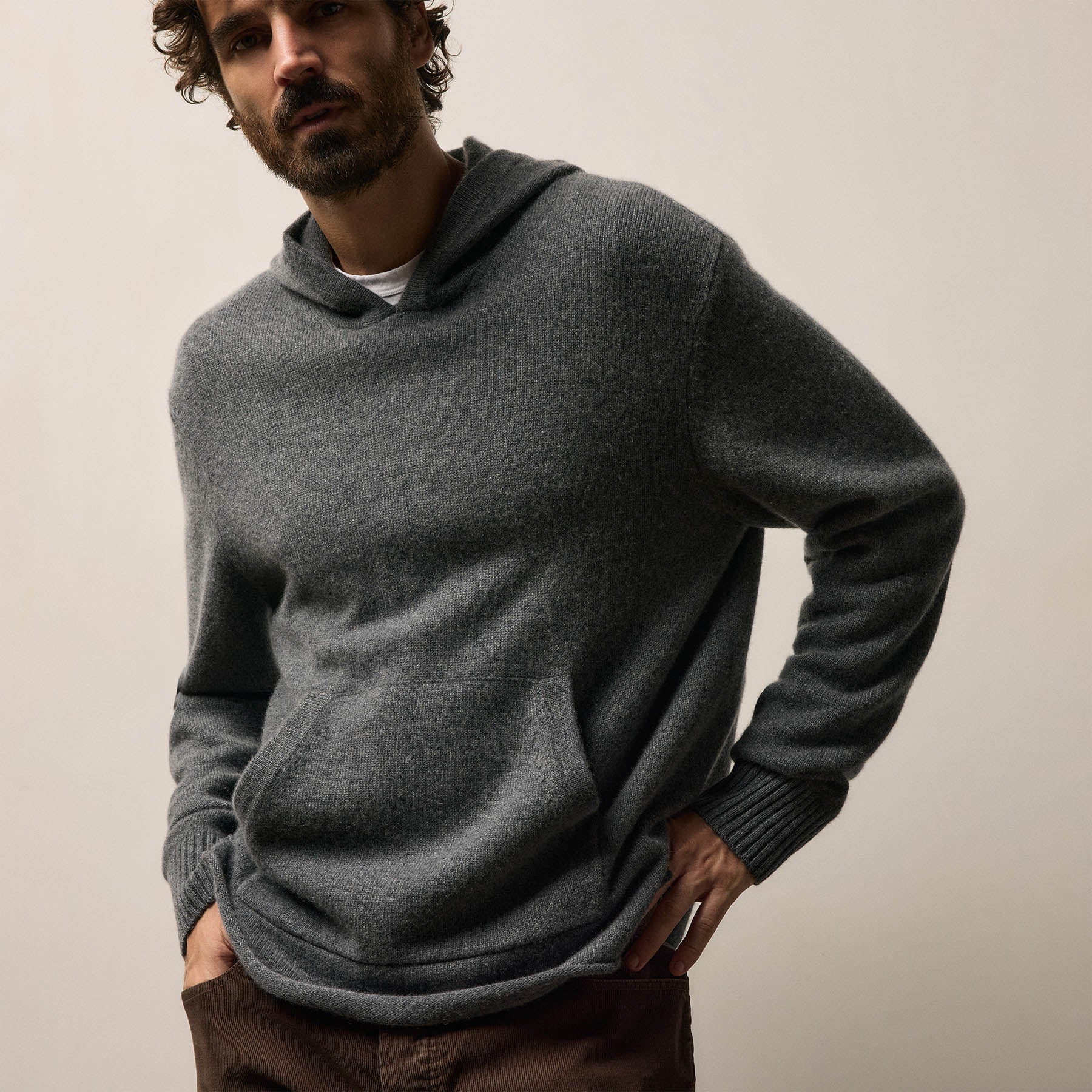 Recycled Cashmere Hooded Pullover - Flannel