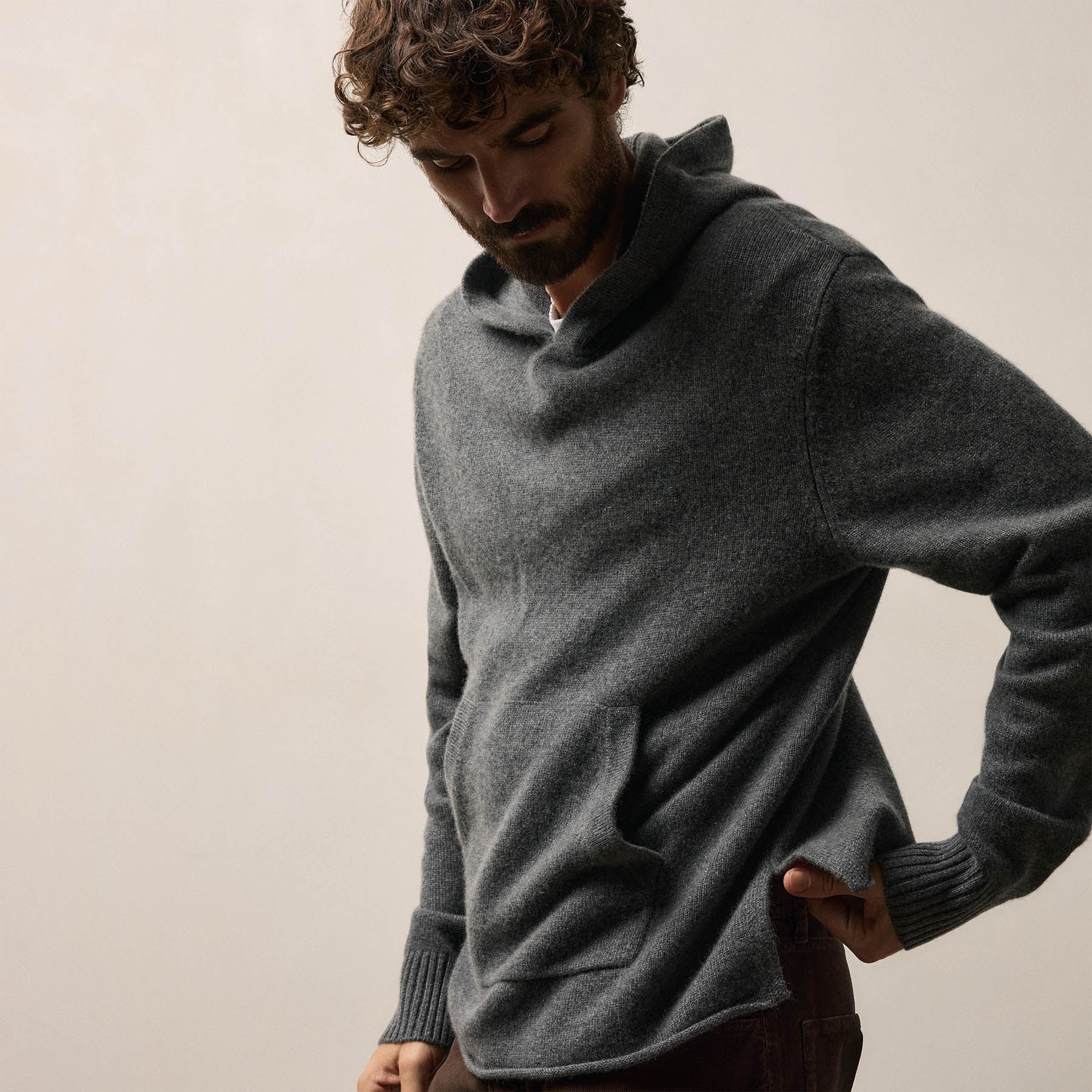 Recycled Cashmere Hooded Pullover - Flannel