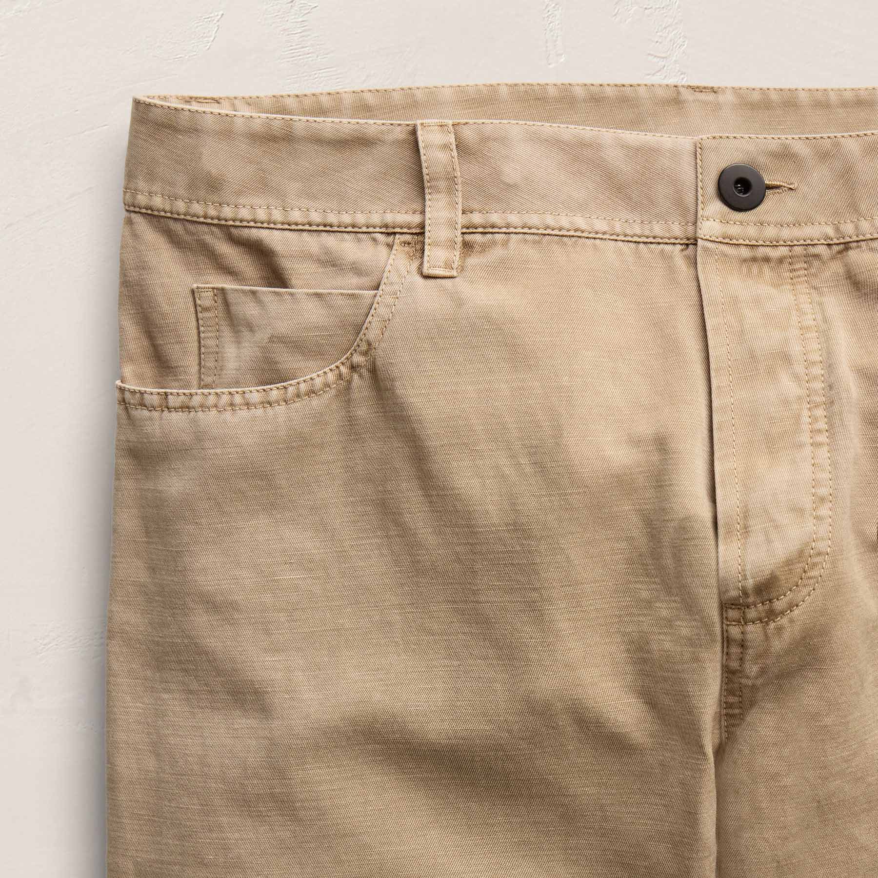 Classic Cotton Linen Twill Pant - Light Khaki Pigment