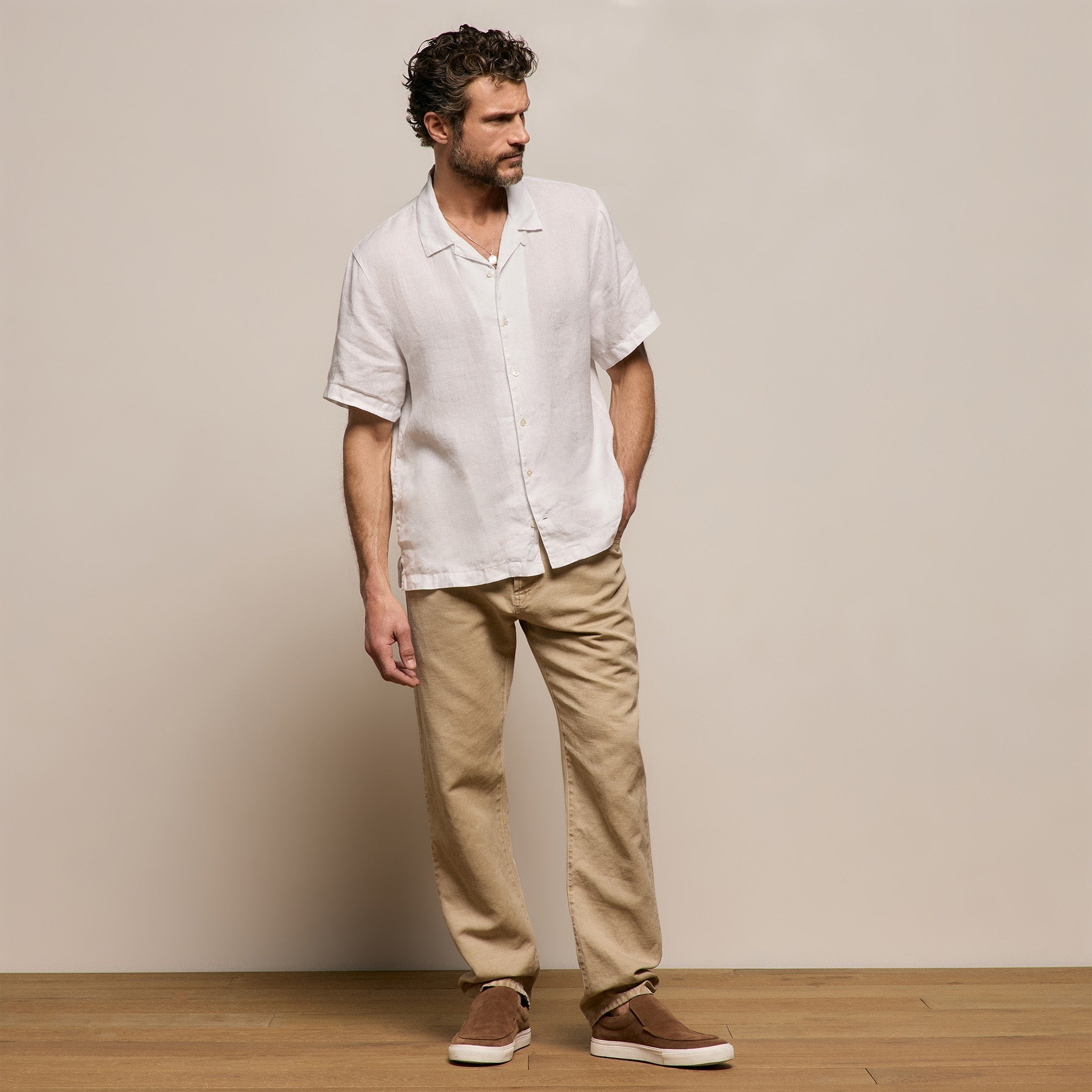 Classic Cotton Linen Twill Pant - Light Khaki Pigment