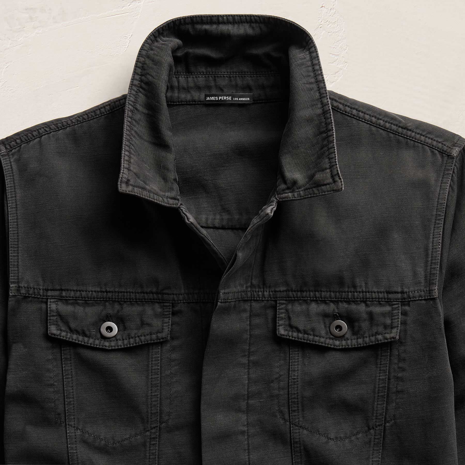 Cotton Linen Twill Trucker Jacket - Magma Pigment