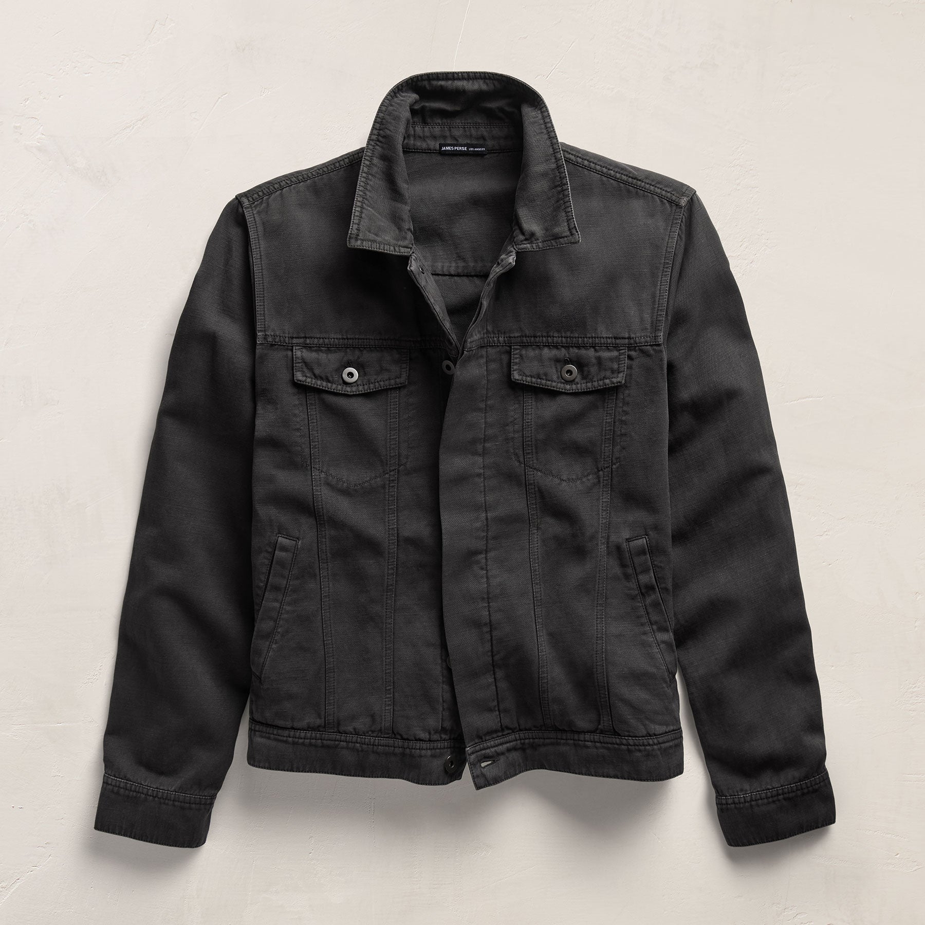 Cotton Linen Twill Trucker Jacket - Magma Pigment