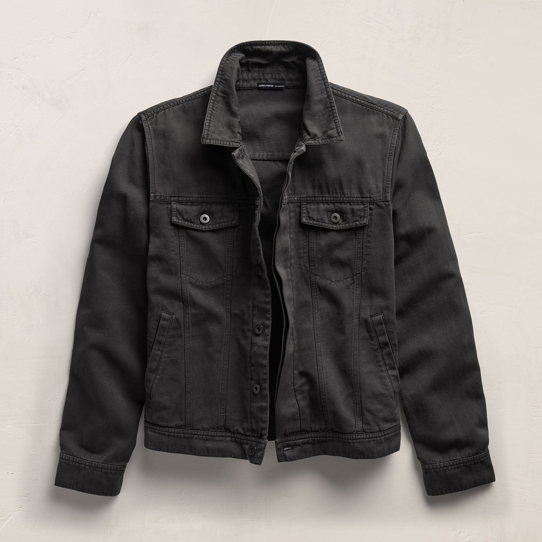 Cotton Linen Twill Trucker Jacket - Magma Pigment