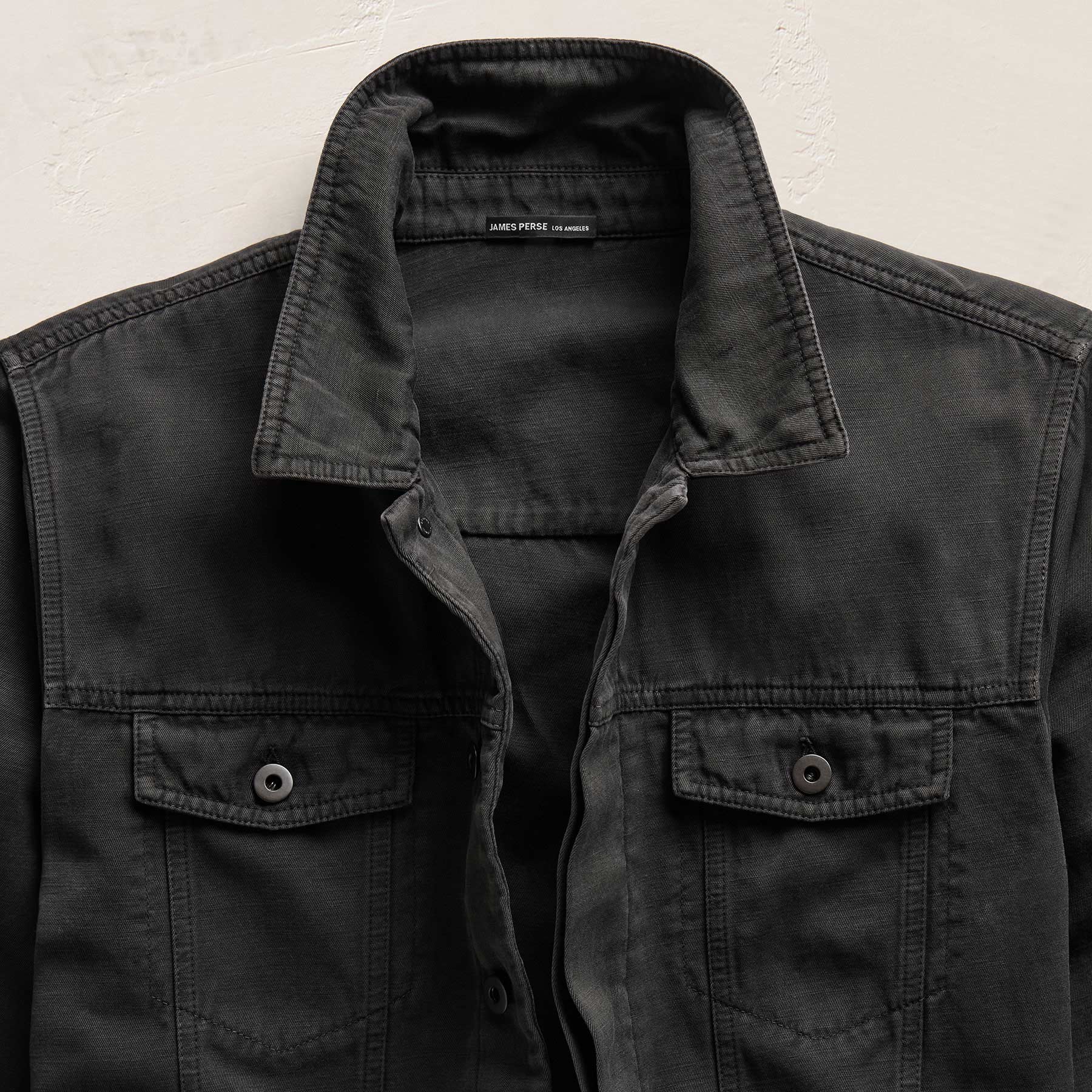 Cotton Linen Twill Trucker Jacket - Magma Pigment