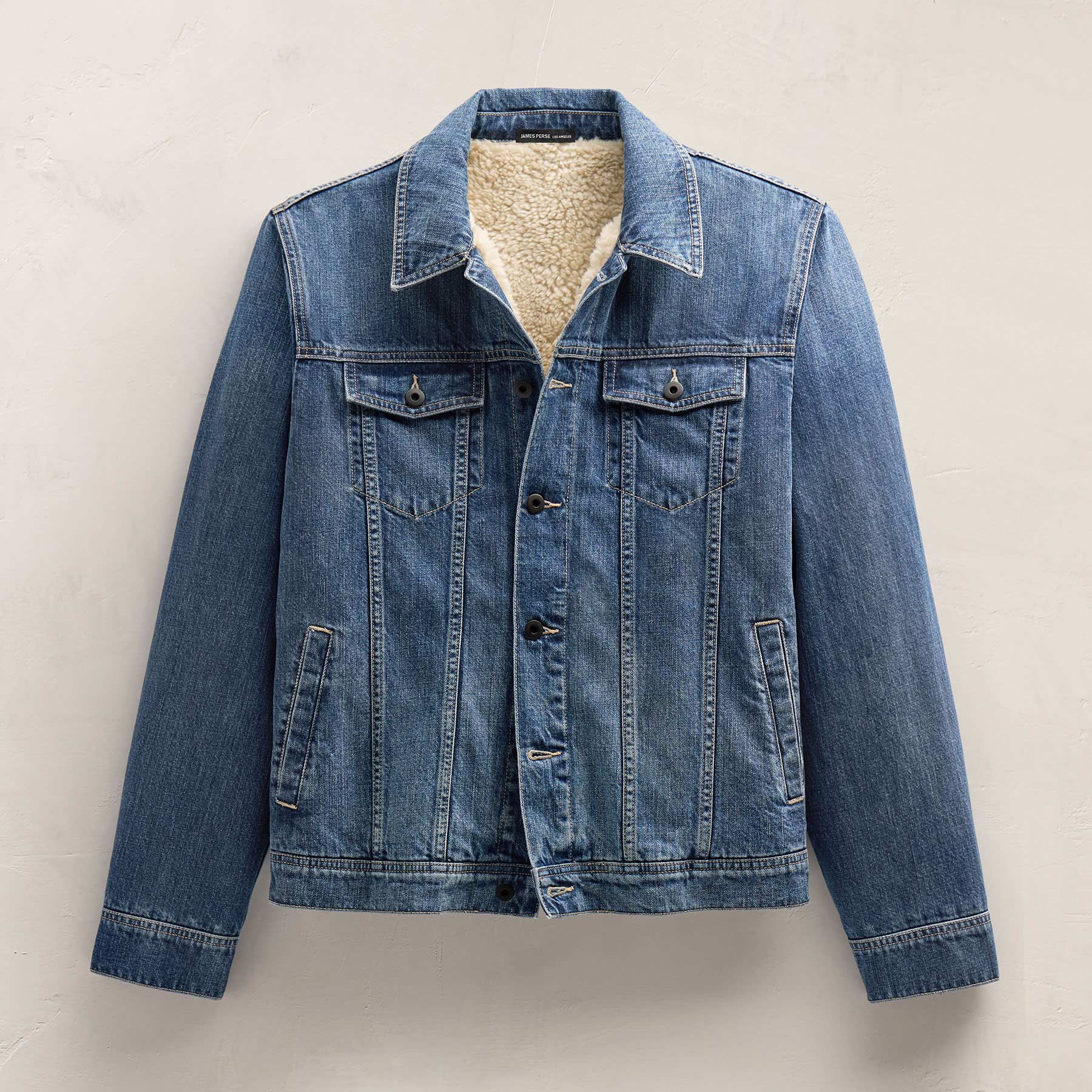 Lined Denim Trucker Jacket - Medium Wash