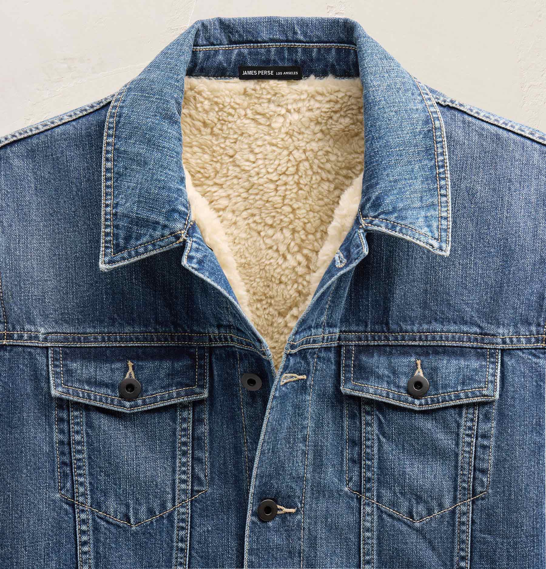 Lined Denim Trucker Jacket - Medium Wash