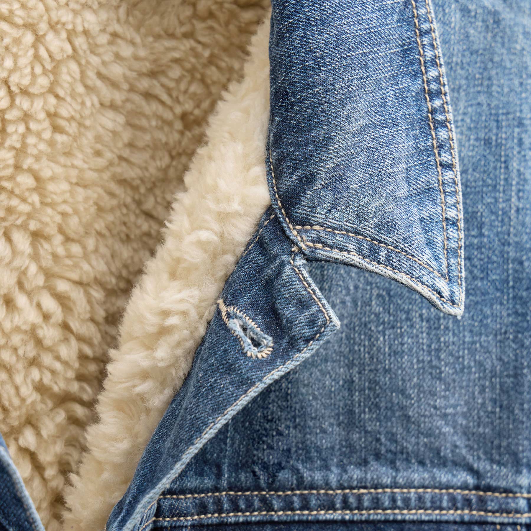 Lined Denim Trucker Jacket - Medium Wash