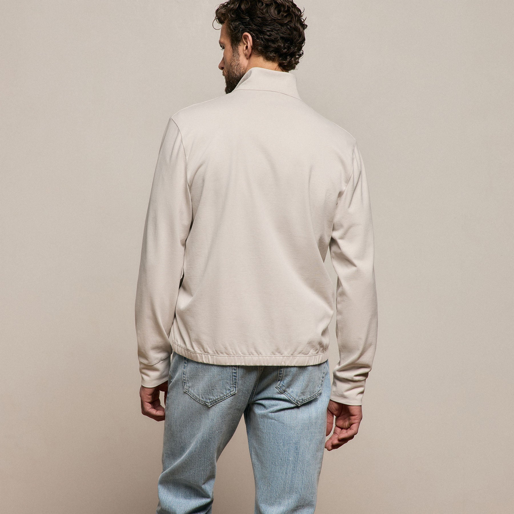 Organic Sueded Jersey Jacket - Pearl