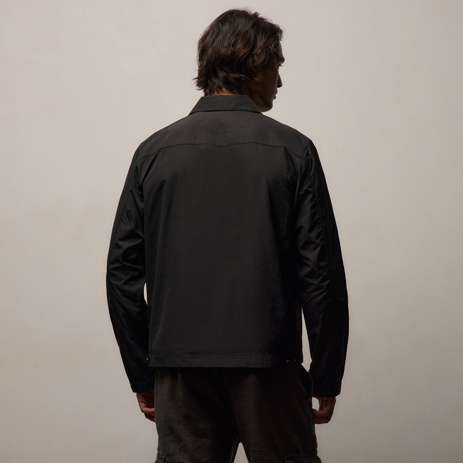 Recycled Twill Coach Jacket - Black