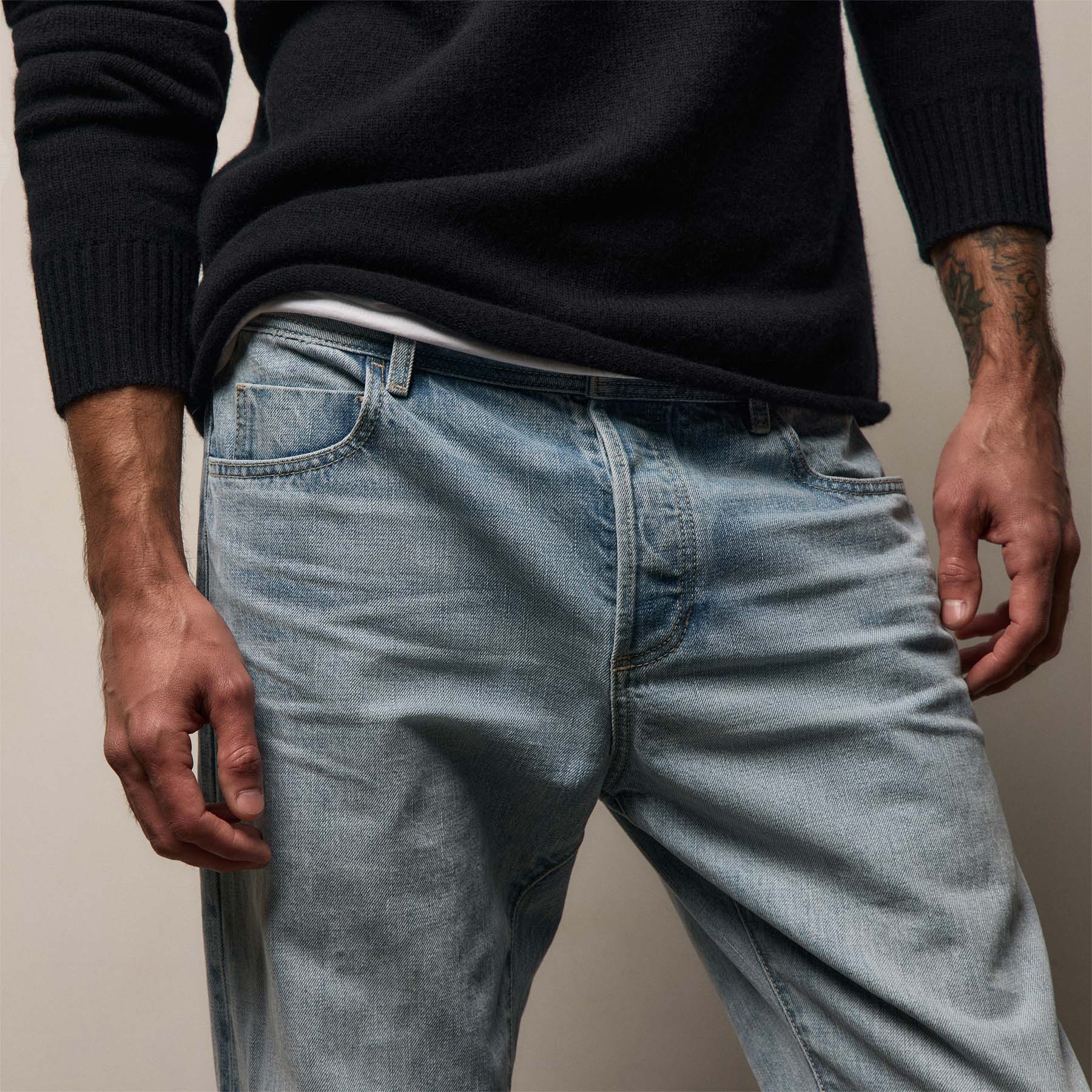 Recycled Cashmere Crew Sweater - Black