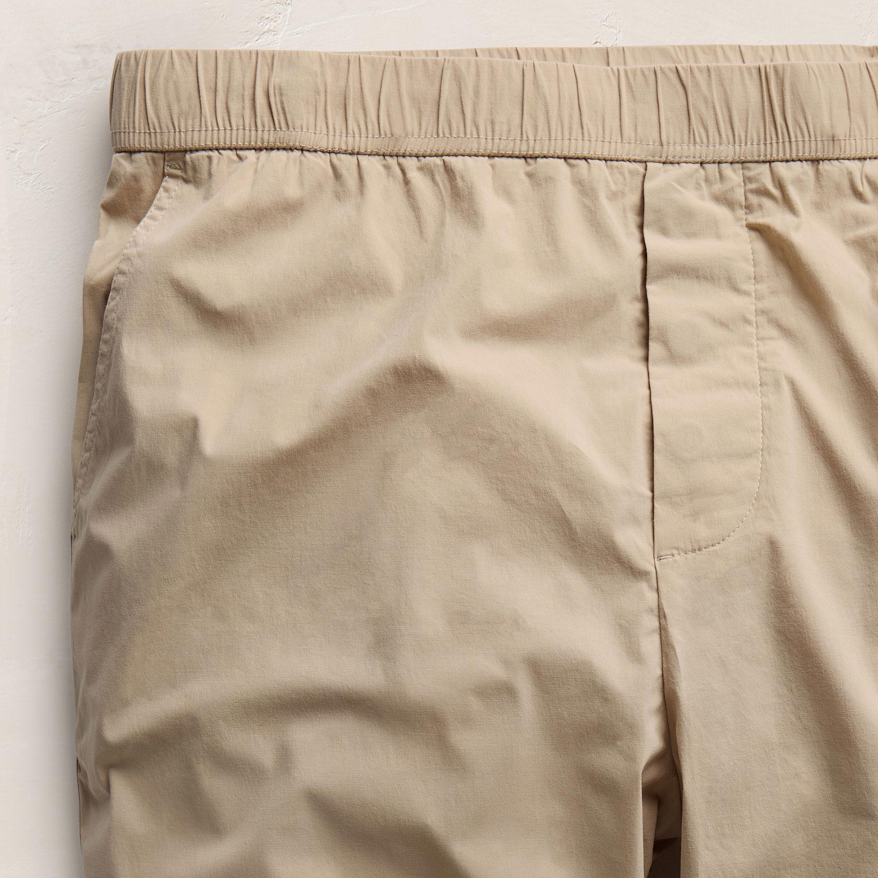 Stretch Poplin Drawstring Pant - Light Khaki