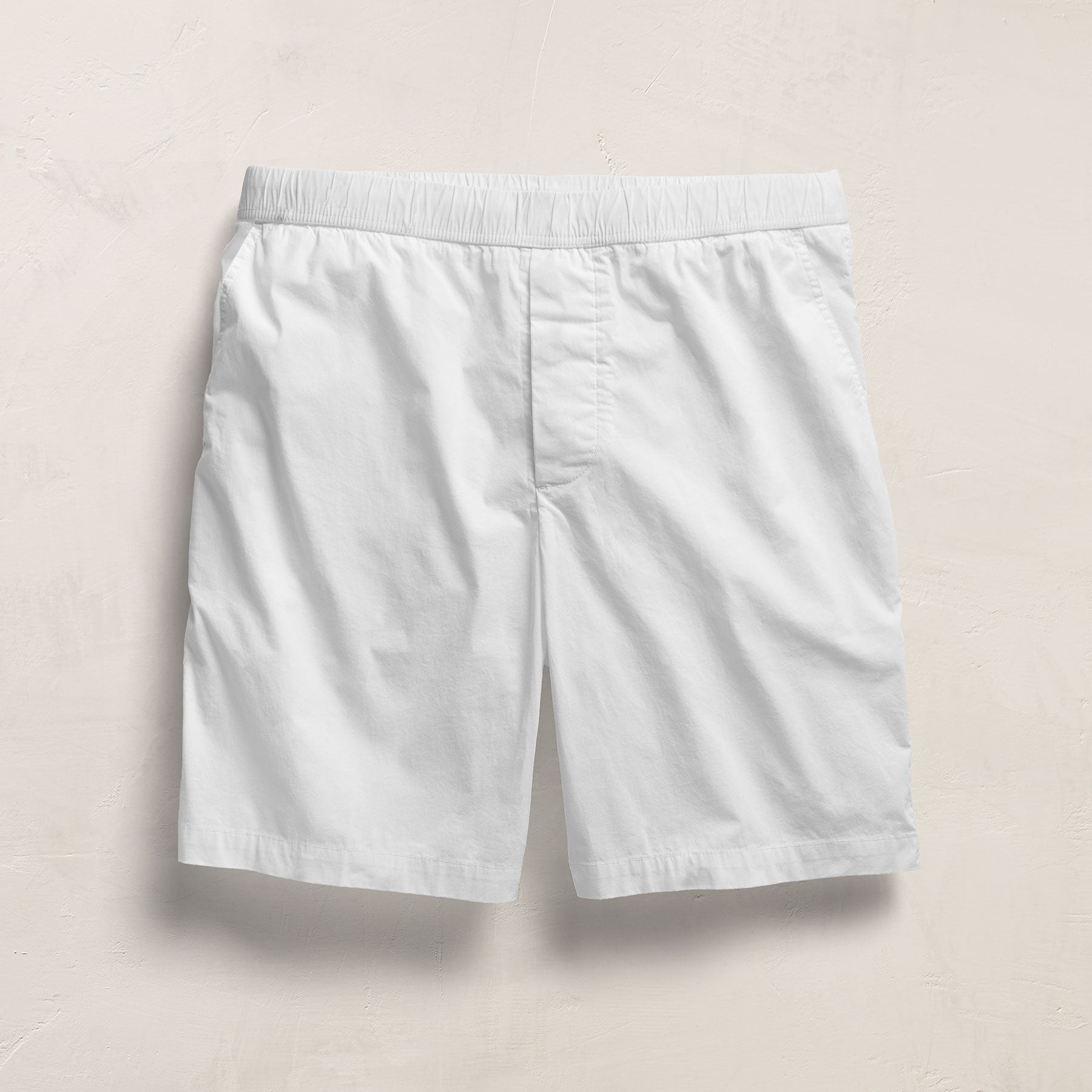 Stretch Poplin Drawstring Short - White