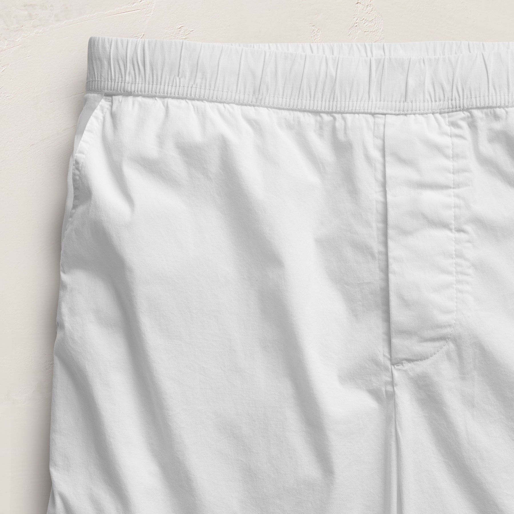 Stretch Poplin Drawstring Short - White