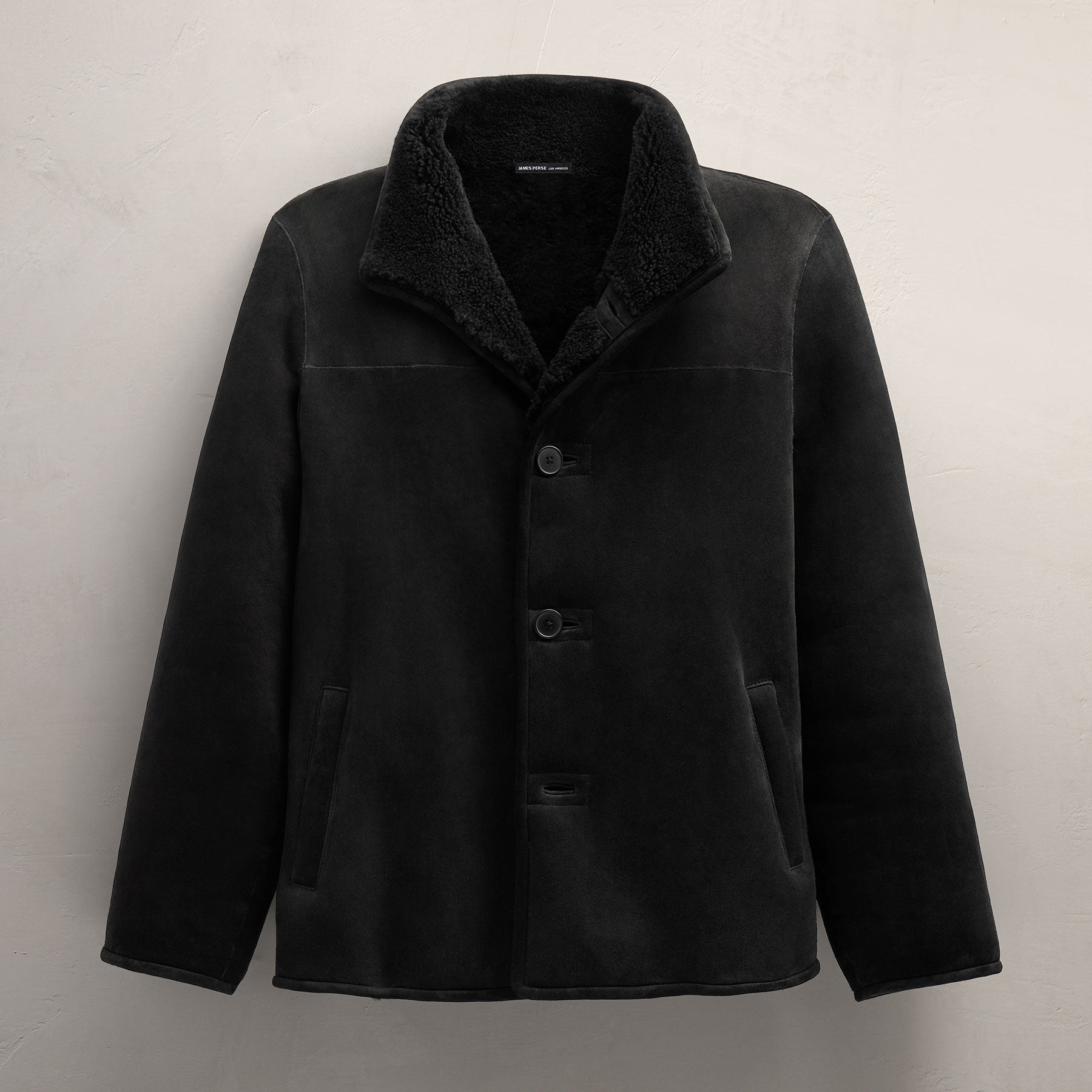 Suede Shearling Jacket - Black