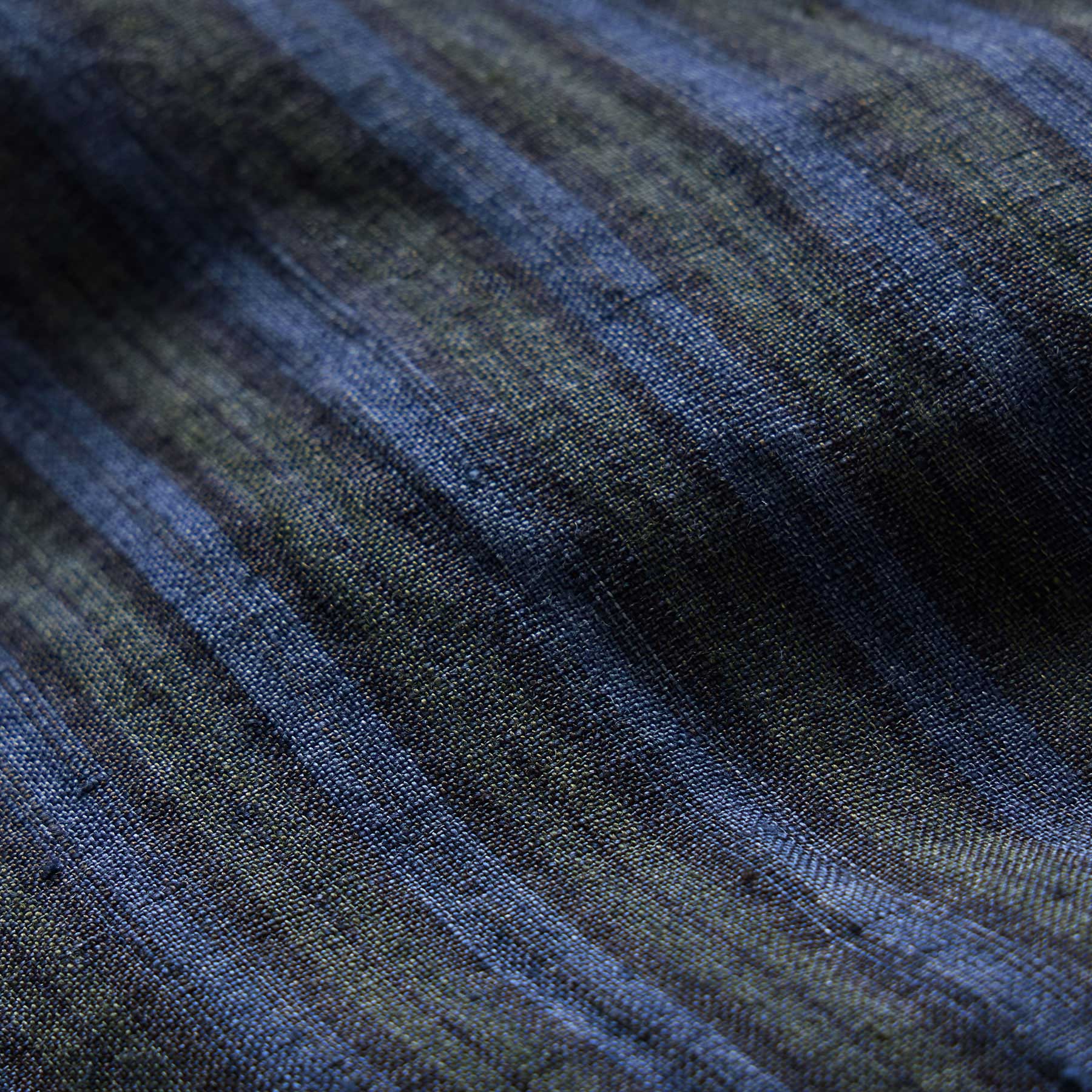 Washed Stripe Linen Relaxed Pant - Blue Stripe