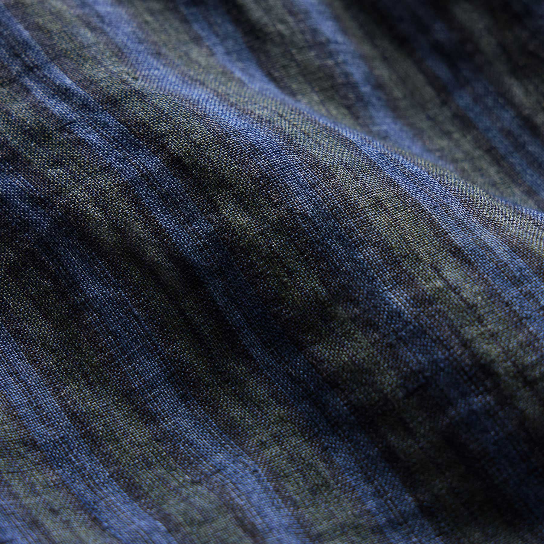 Washed Stripe Linen Relaxed Short - Blue Stripe