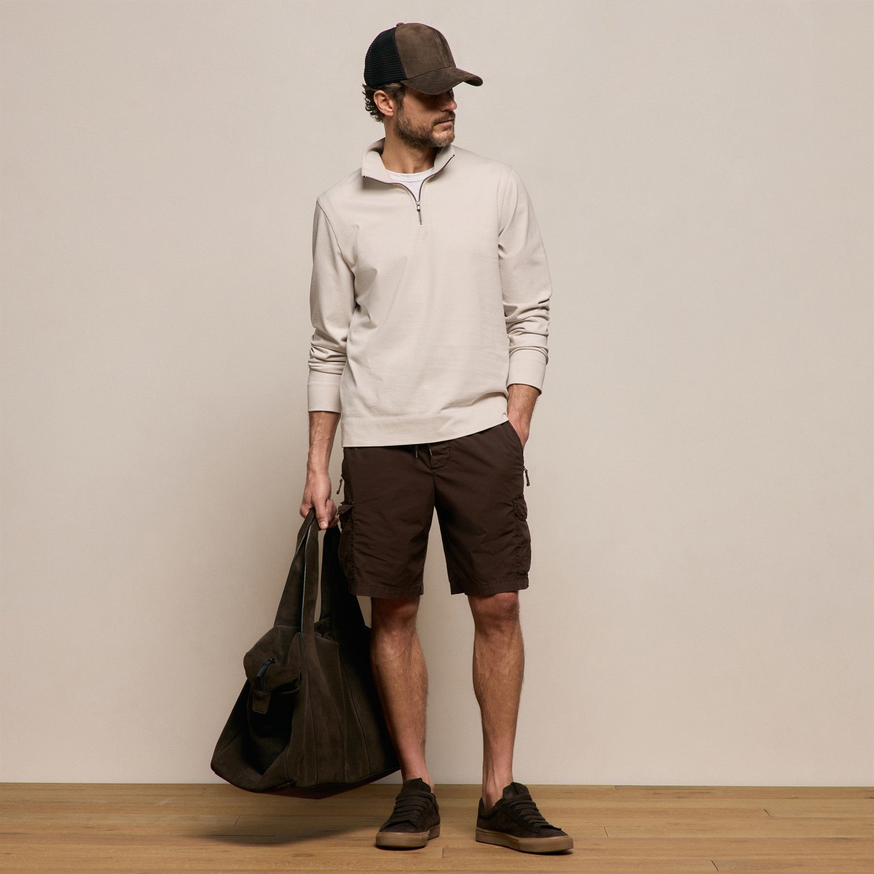 Parachute Poplin Cargo Short - Bark Pigment