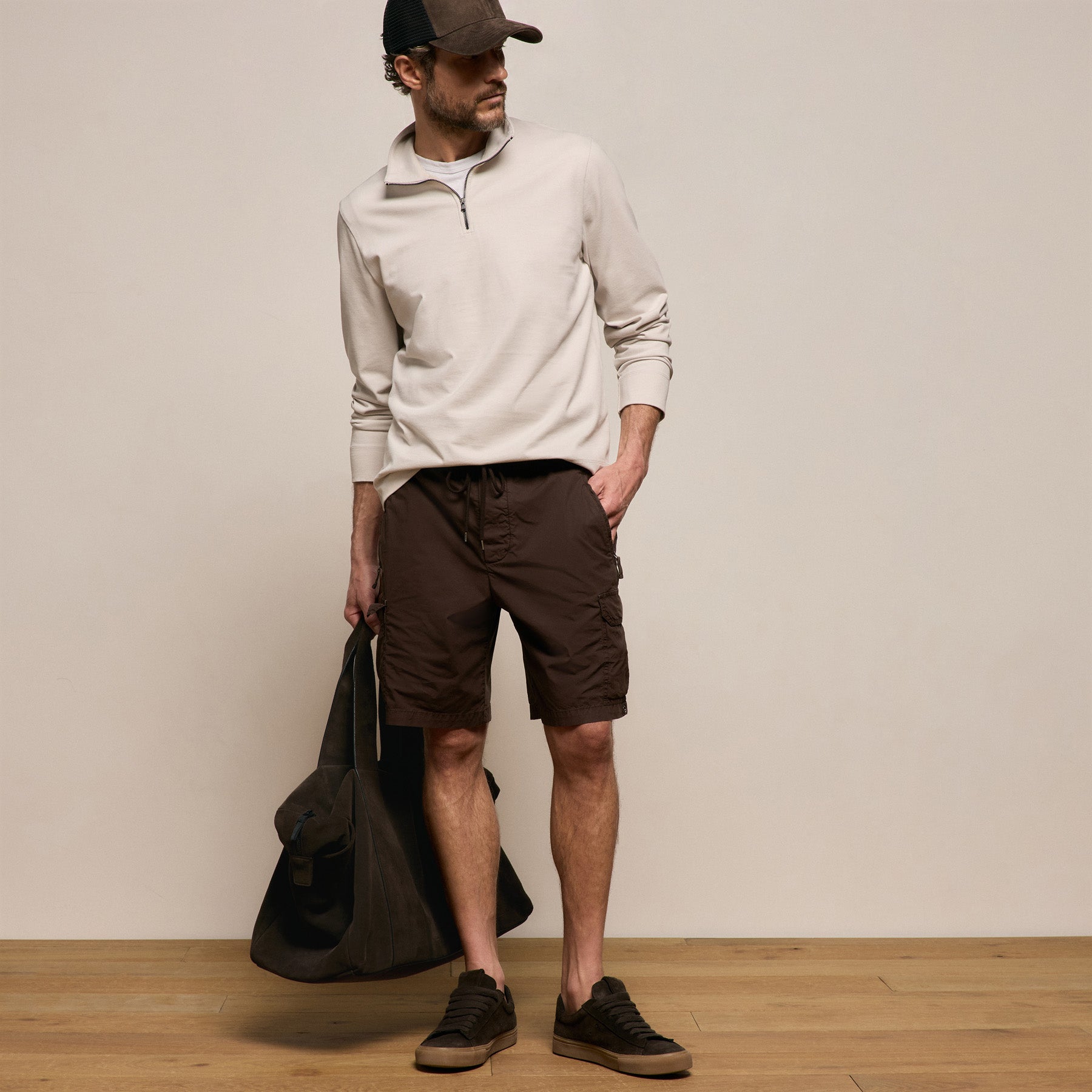 Parachute Poplin Cargo Short - Bark Pigment