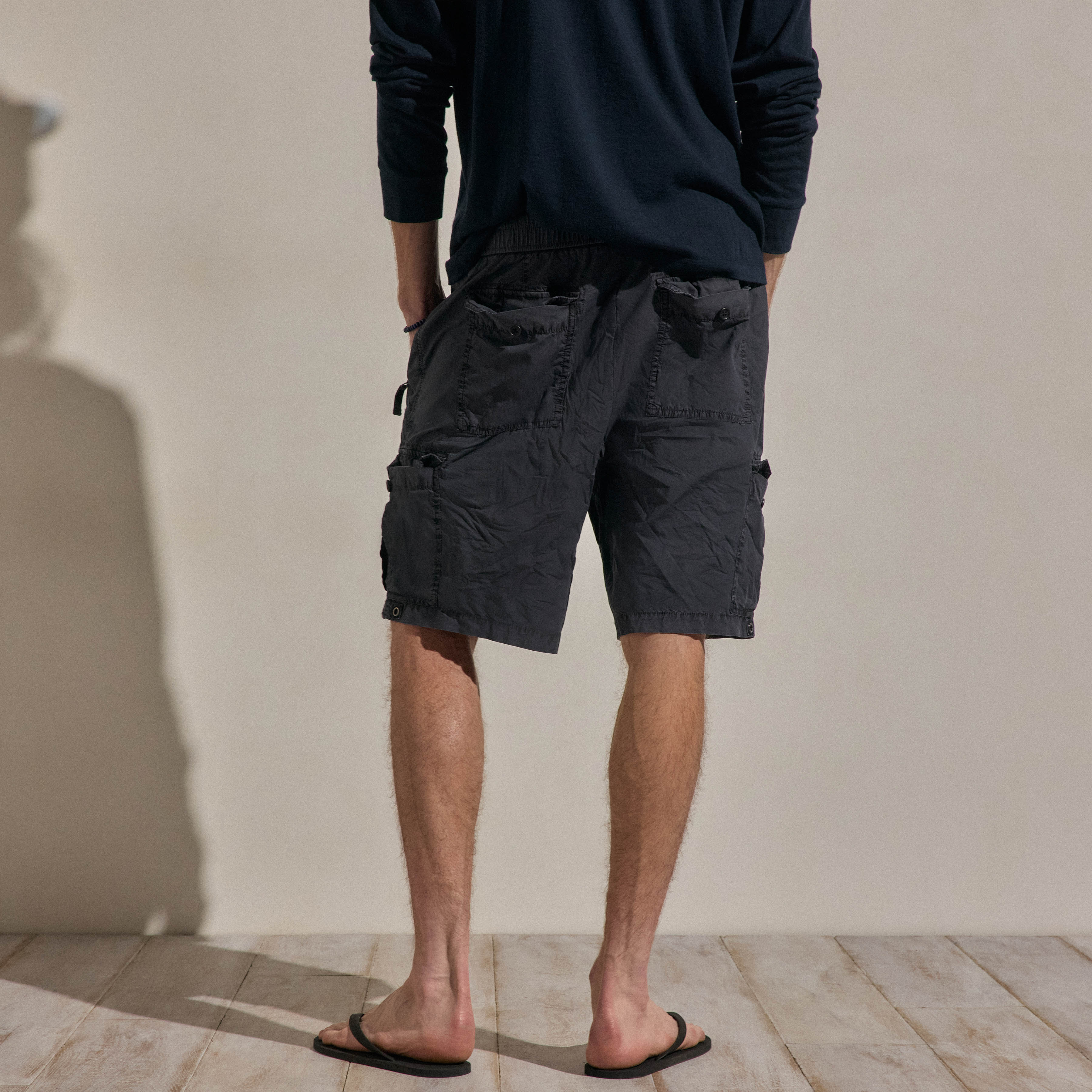 Parachute Poplin Cargo Short - Blue Noir Pigment