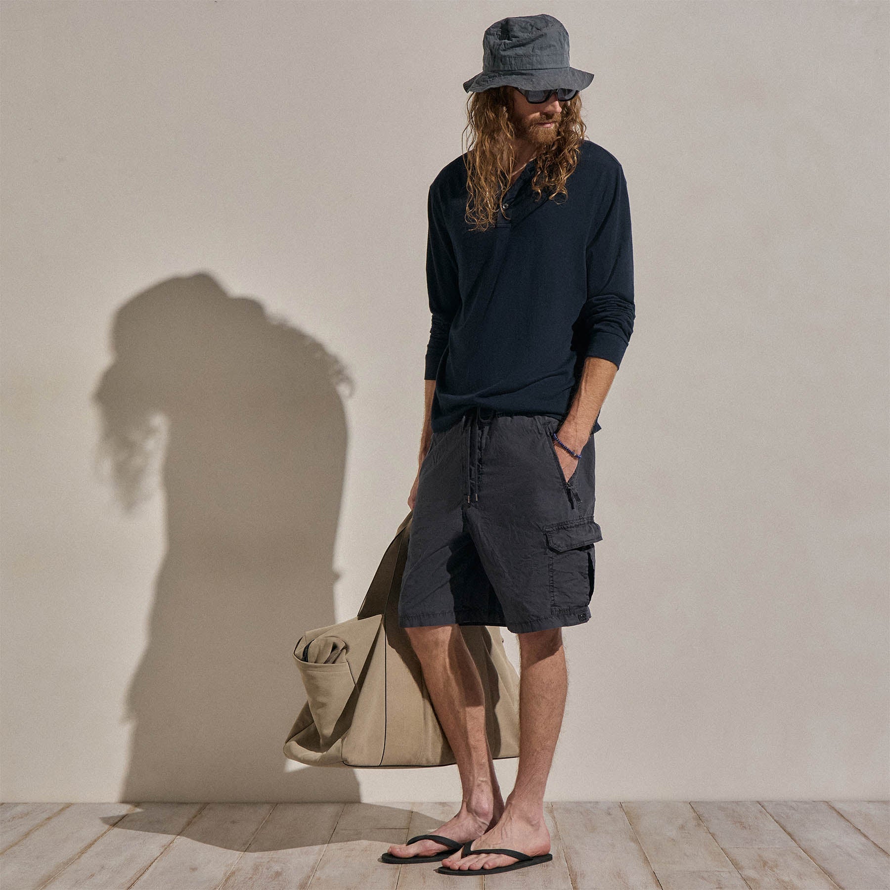 Parachute Poplin Cargo Short - Blue Noir Pigment