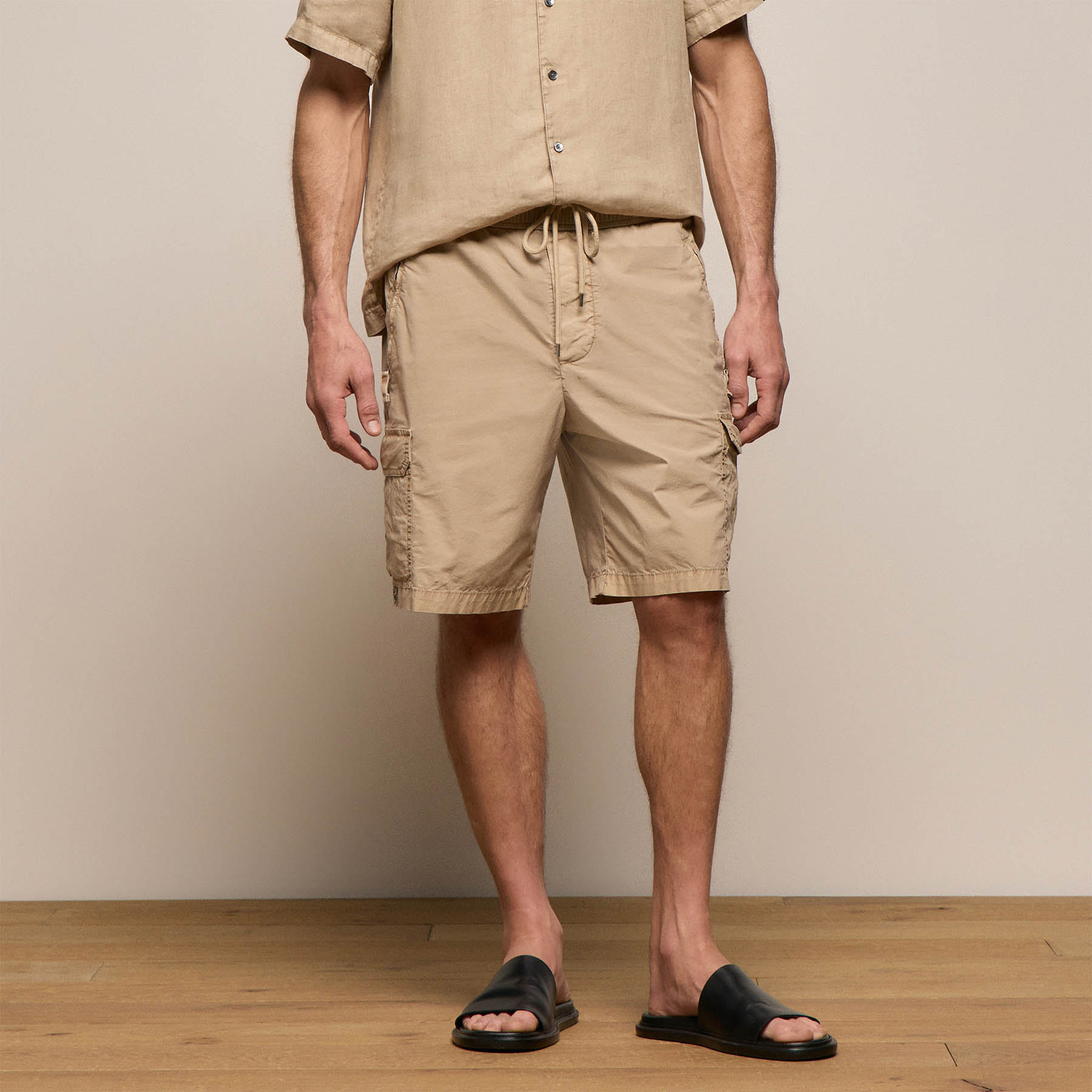 Parachute Poplin Cargo Short - Light Khaki Pigment