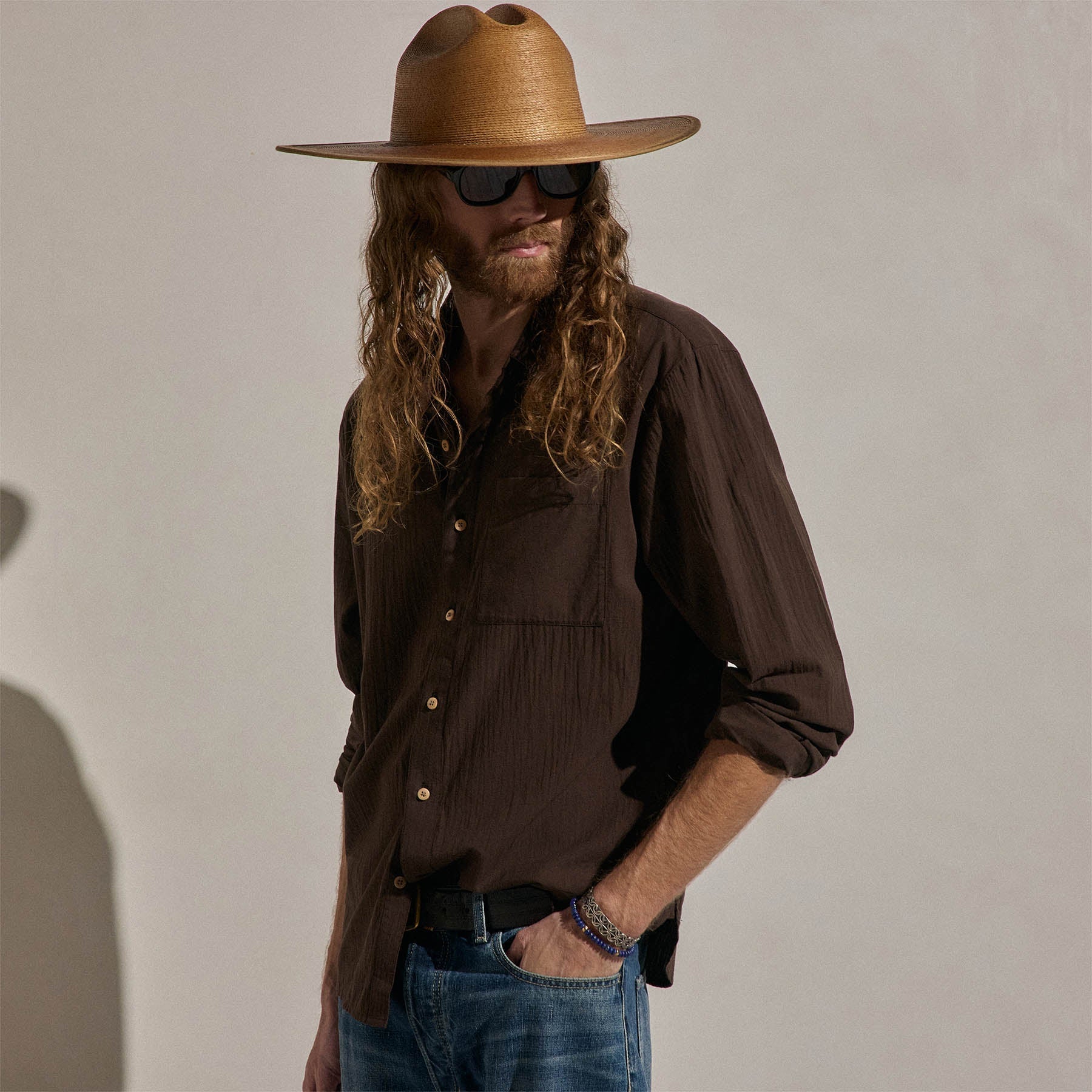 Cotton Muslin Shirt - Bark
