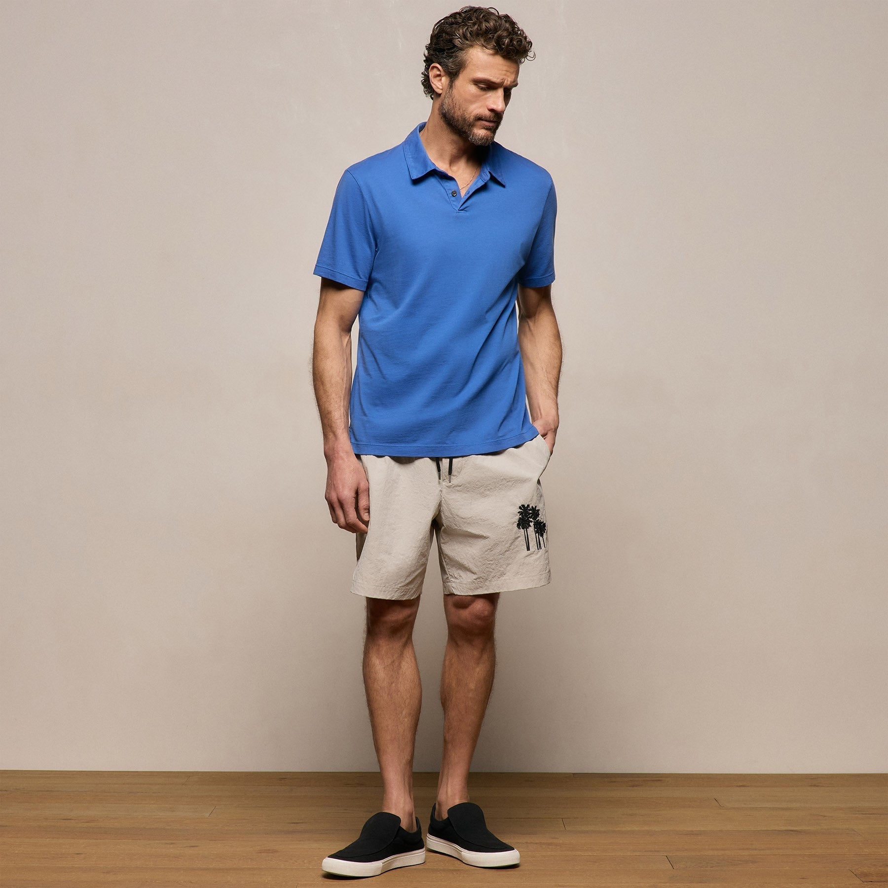 Sueded Jersey Polo - Baltic Blue