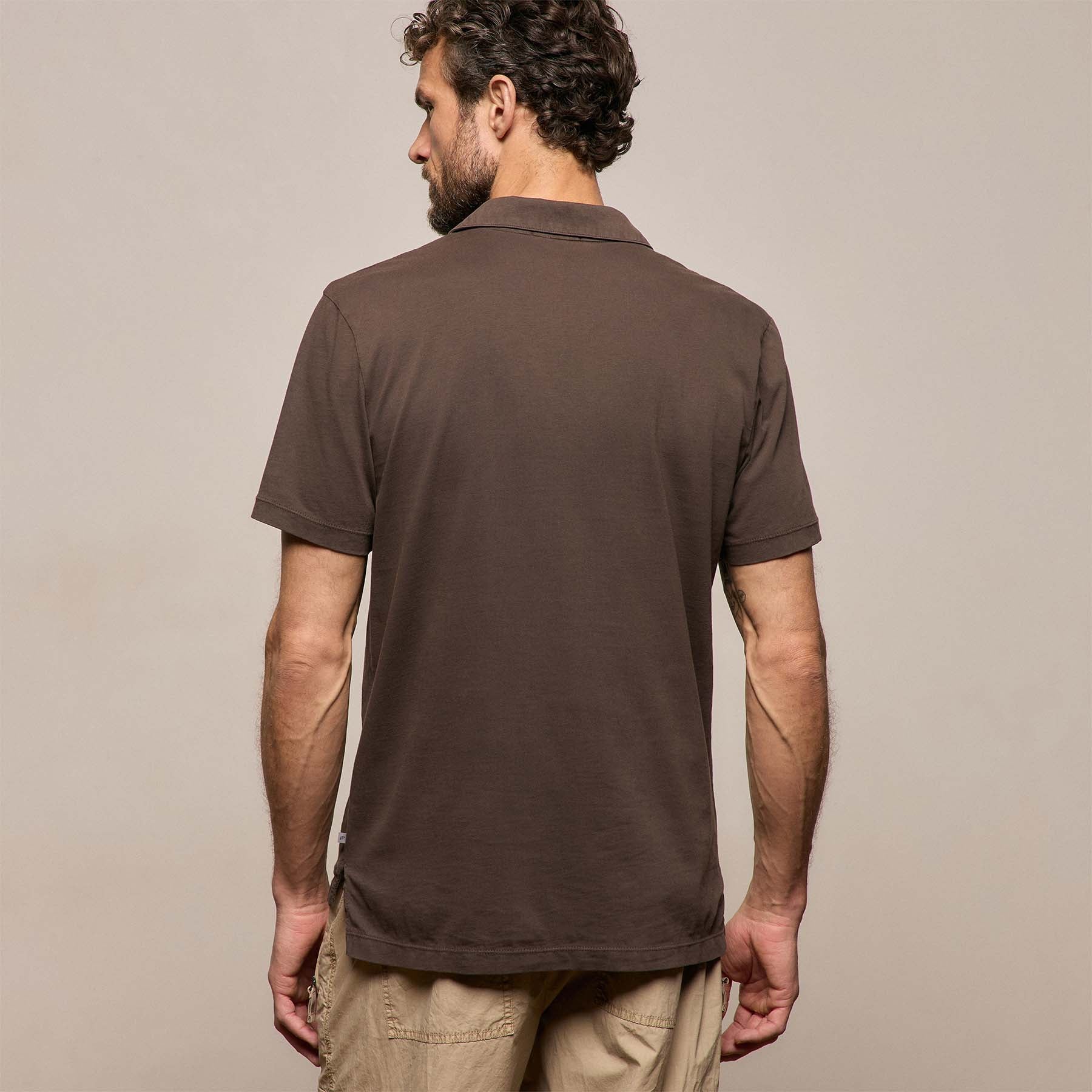 Sueded Jersey Polo - Bark Pigment