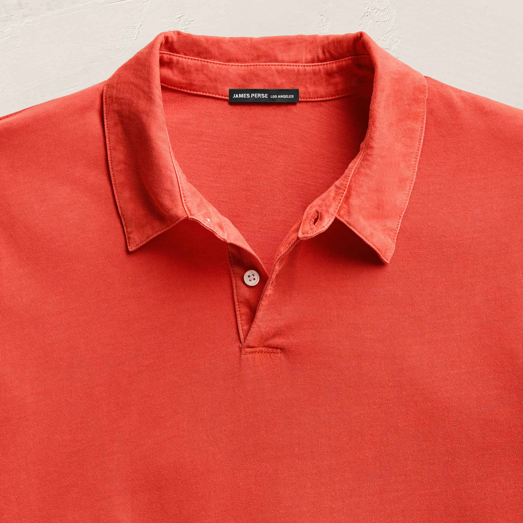Sueded Jersey Polo - Blood Orange Pigment