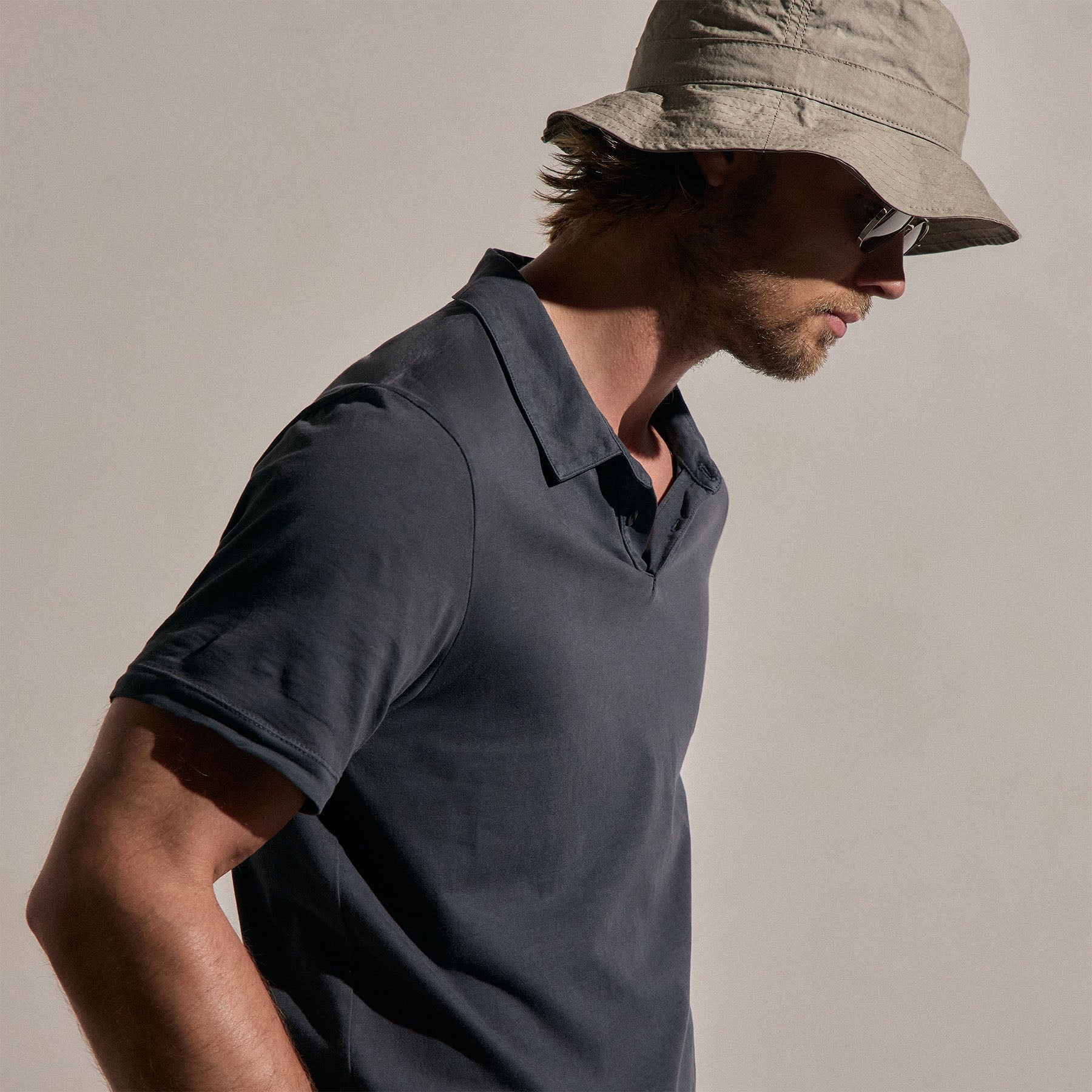 Sueded Jersey Polo - Blue Noir Pigment
