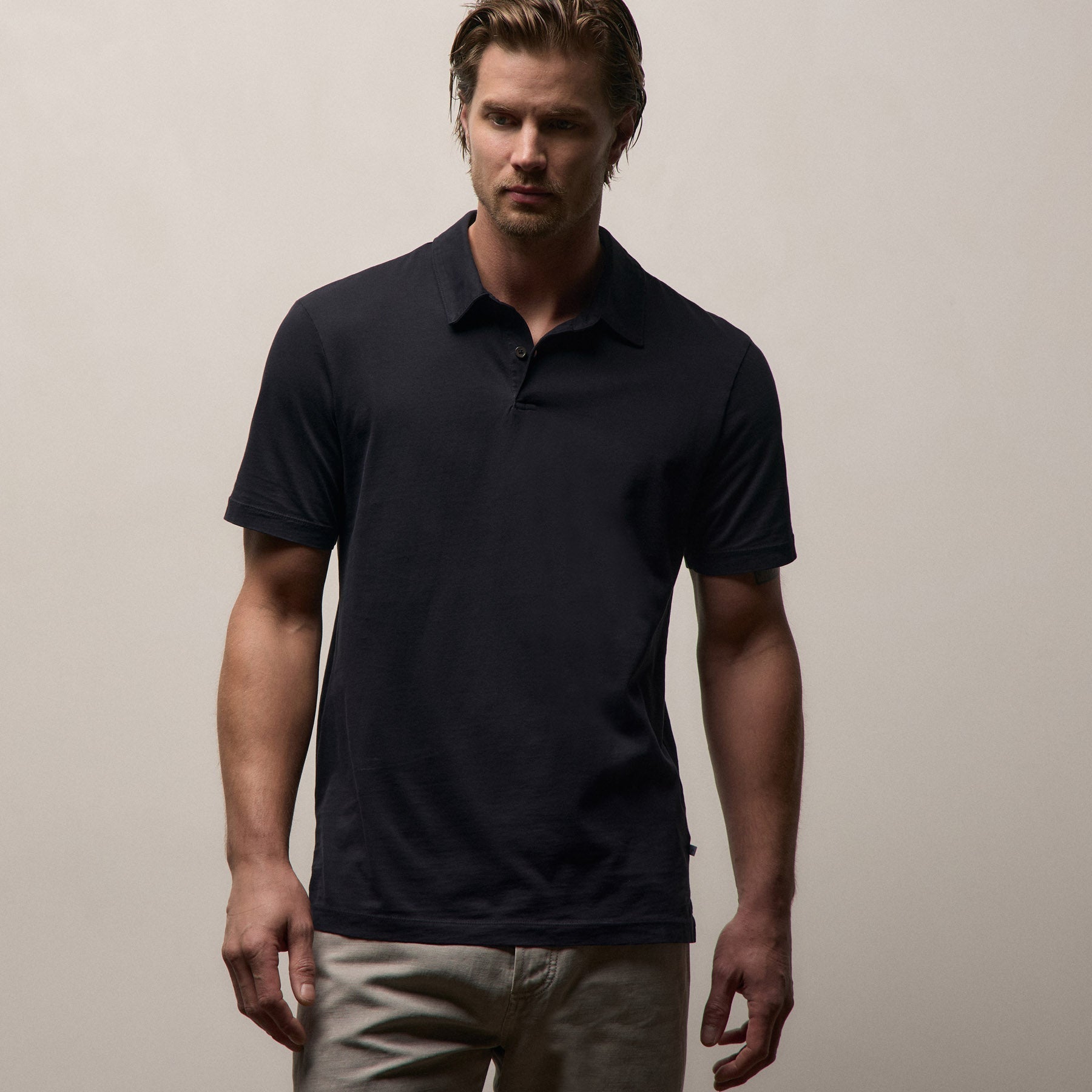 Sueded Jersey Polo - Deep