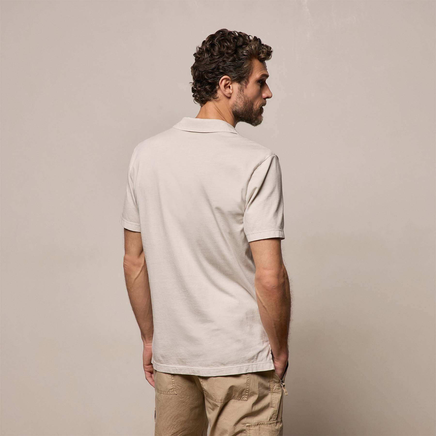 Sueded Jersey Polo - Pearl Pigment