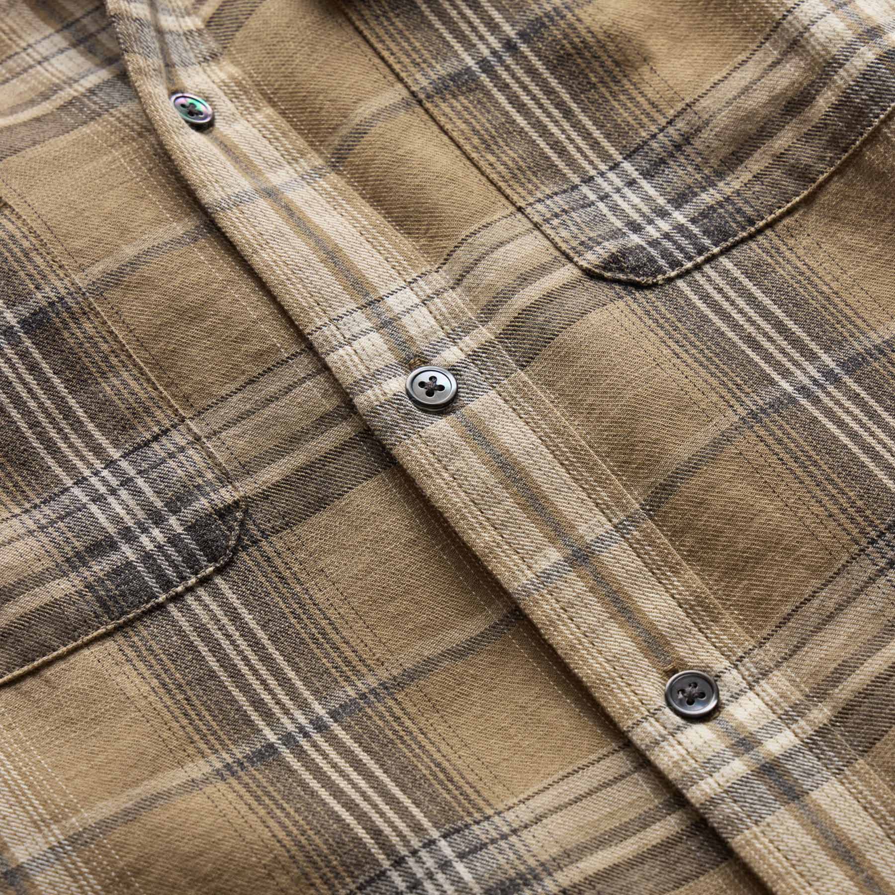 Plaid Cotton Shirt - Tan/Black Plaid